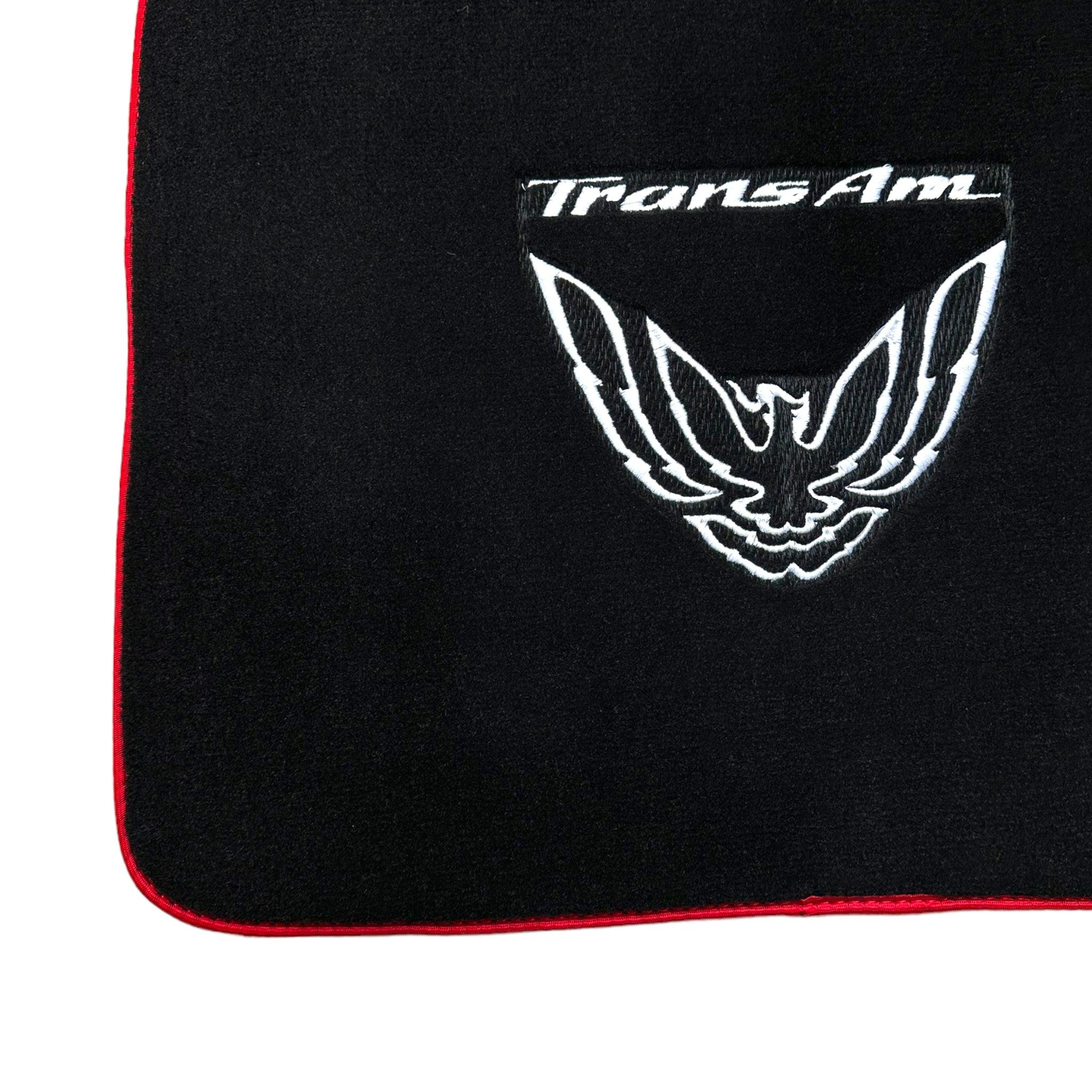 Black Floor Mats Red Trim for Pontiac FireBird (1993-2002) Trans Am