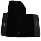 Black Floor Mats For Ferrari 599 Coupe 2006-2012 Italian Edition with Leather - AutoWin