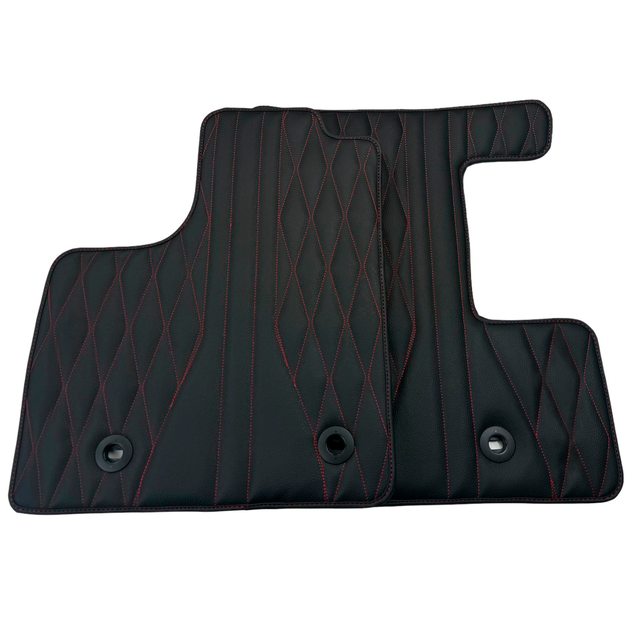 Leather Floor Mats for Lexus LX 600 (2022-2024) with Red Stitching