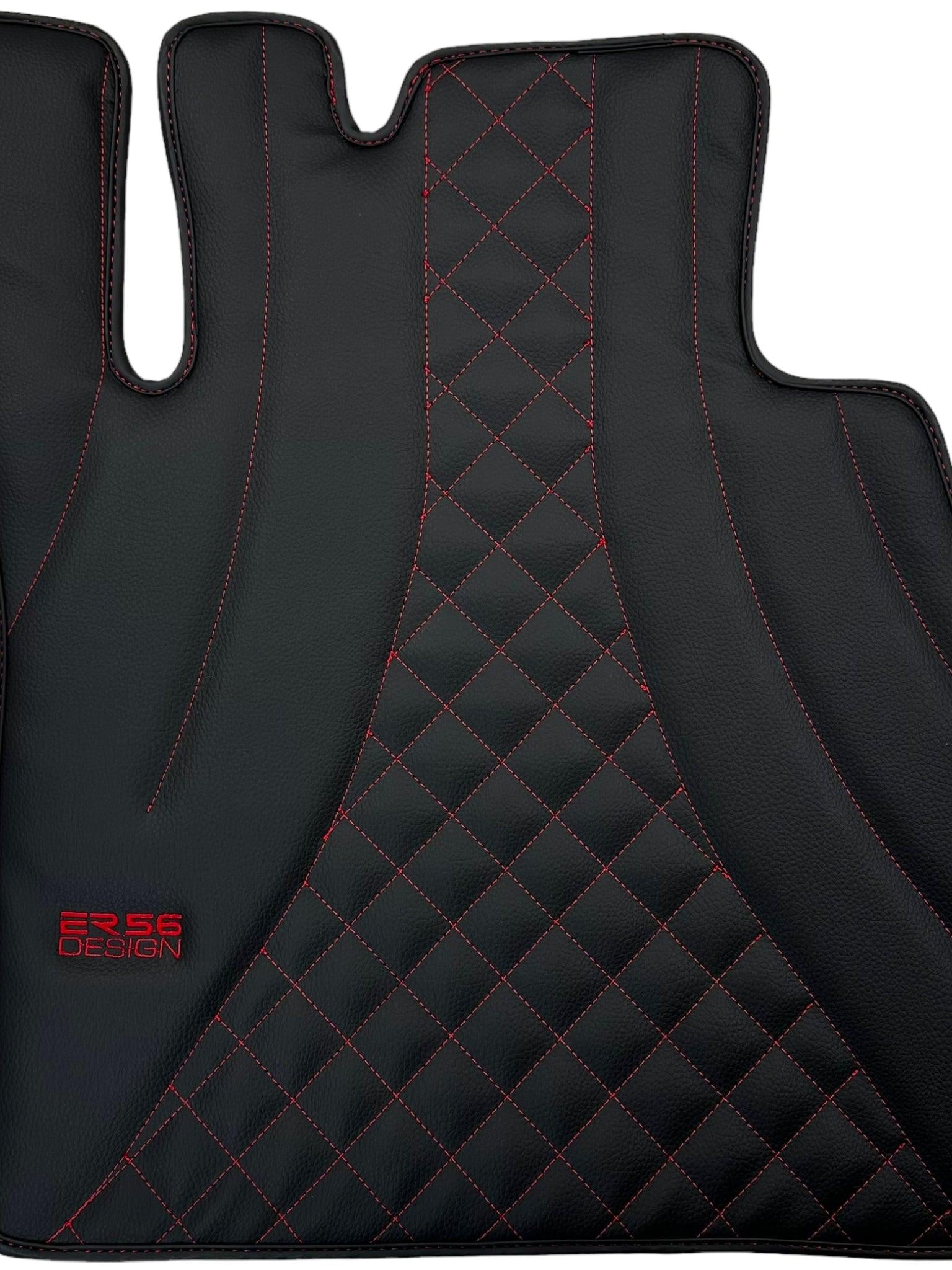 Black Leather Floor Mats for Mercedes-Benz G Class W463 (2008-2018) ER56 Design