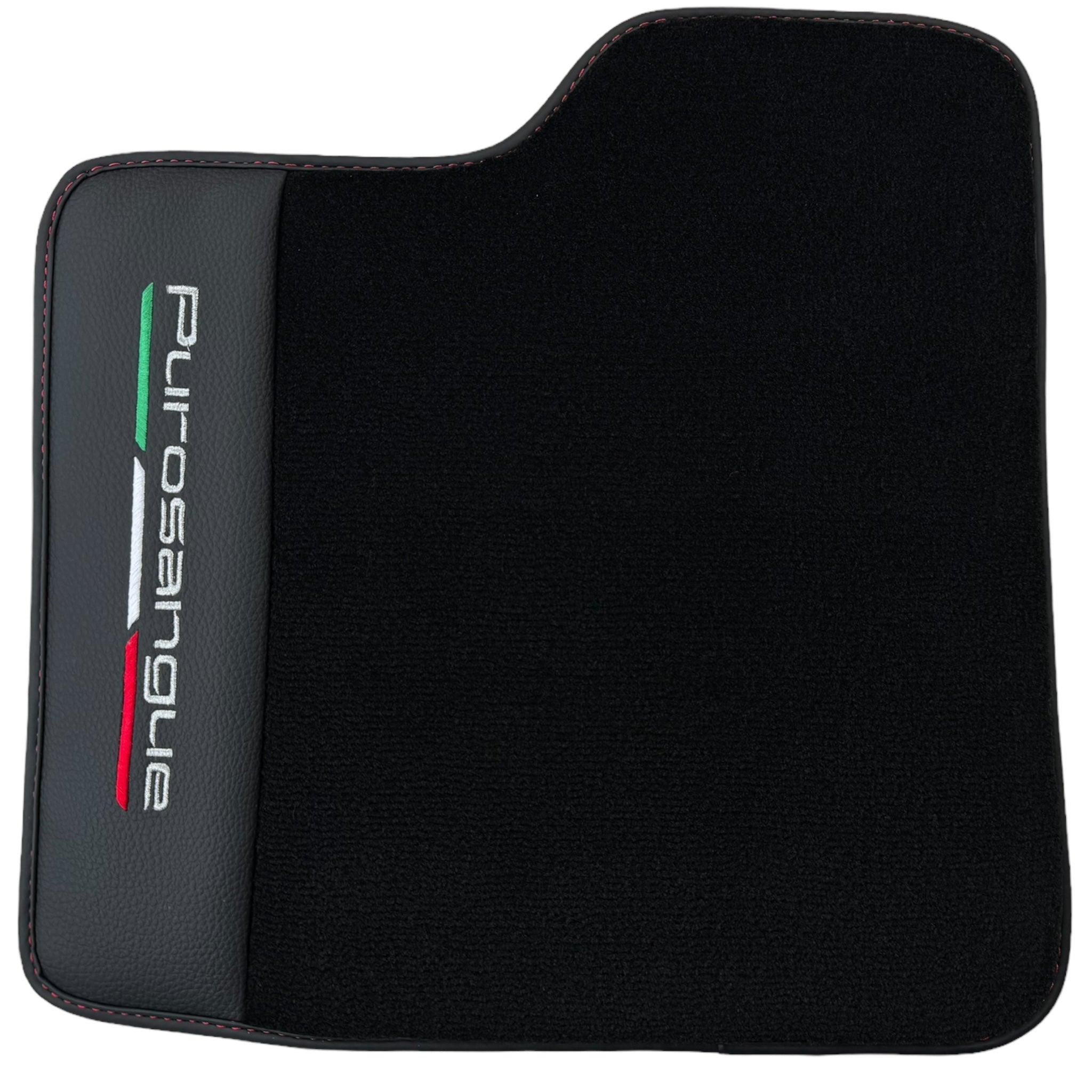 Black Floor Mats for Ferrari Purosangue with Leather and Black Trim | Italian Edition - AutoWin