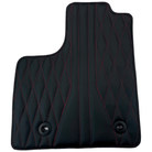 Leather Floor Mats for Lexus RX (2018-2023) 7 Seater with Red Stitching