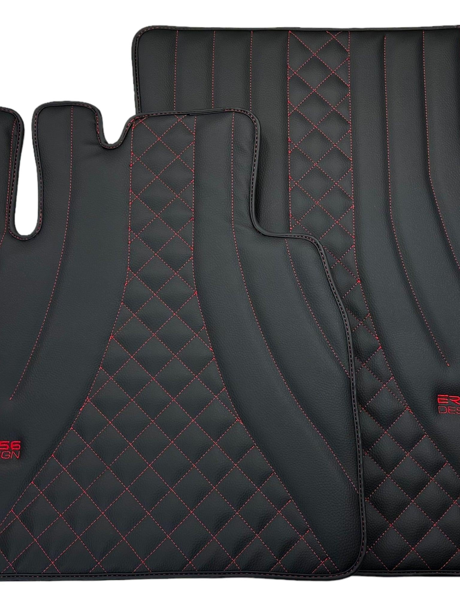 Black Leather Floor Mats for Mercedes-Benz G Class W463 (2008-2018) ER56 Design