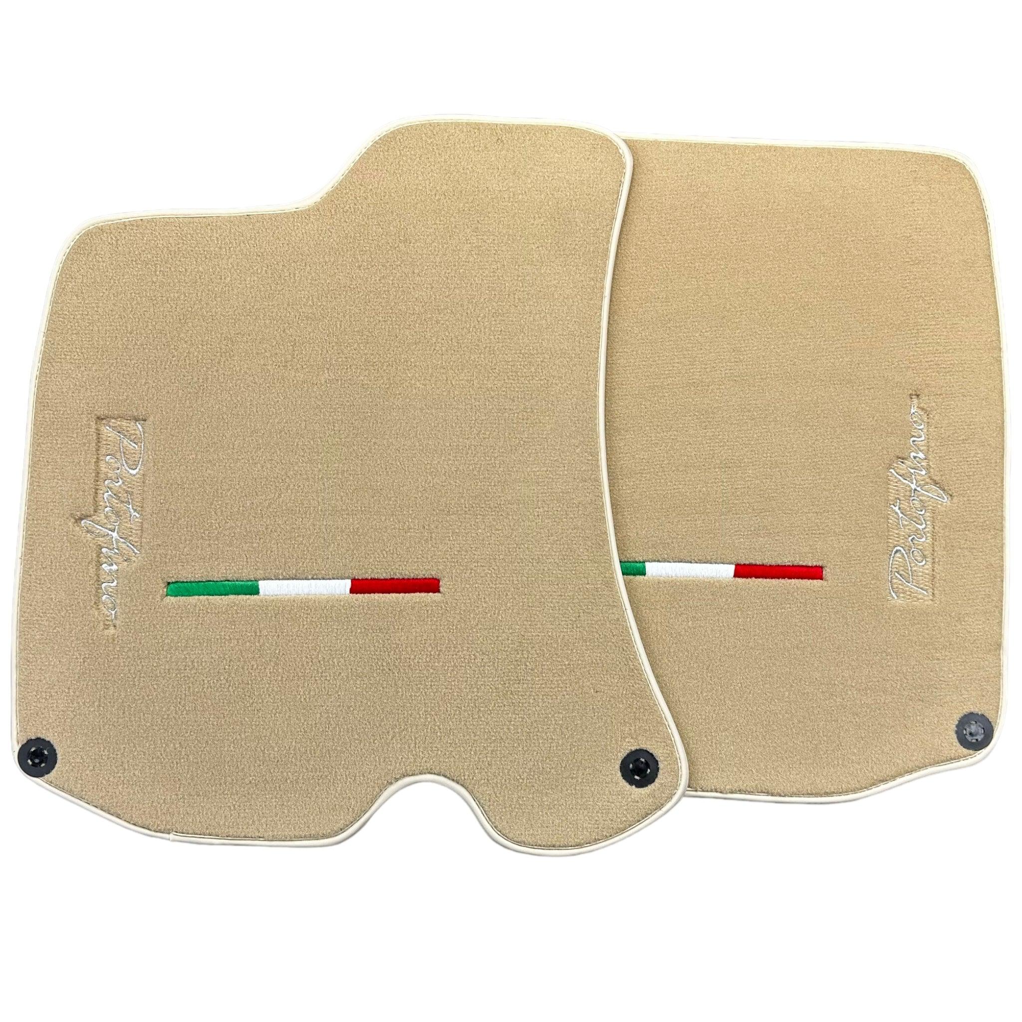 Beige Floor Mats for Ferrari Portofino (2018-2023) Italian Edition