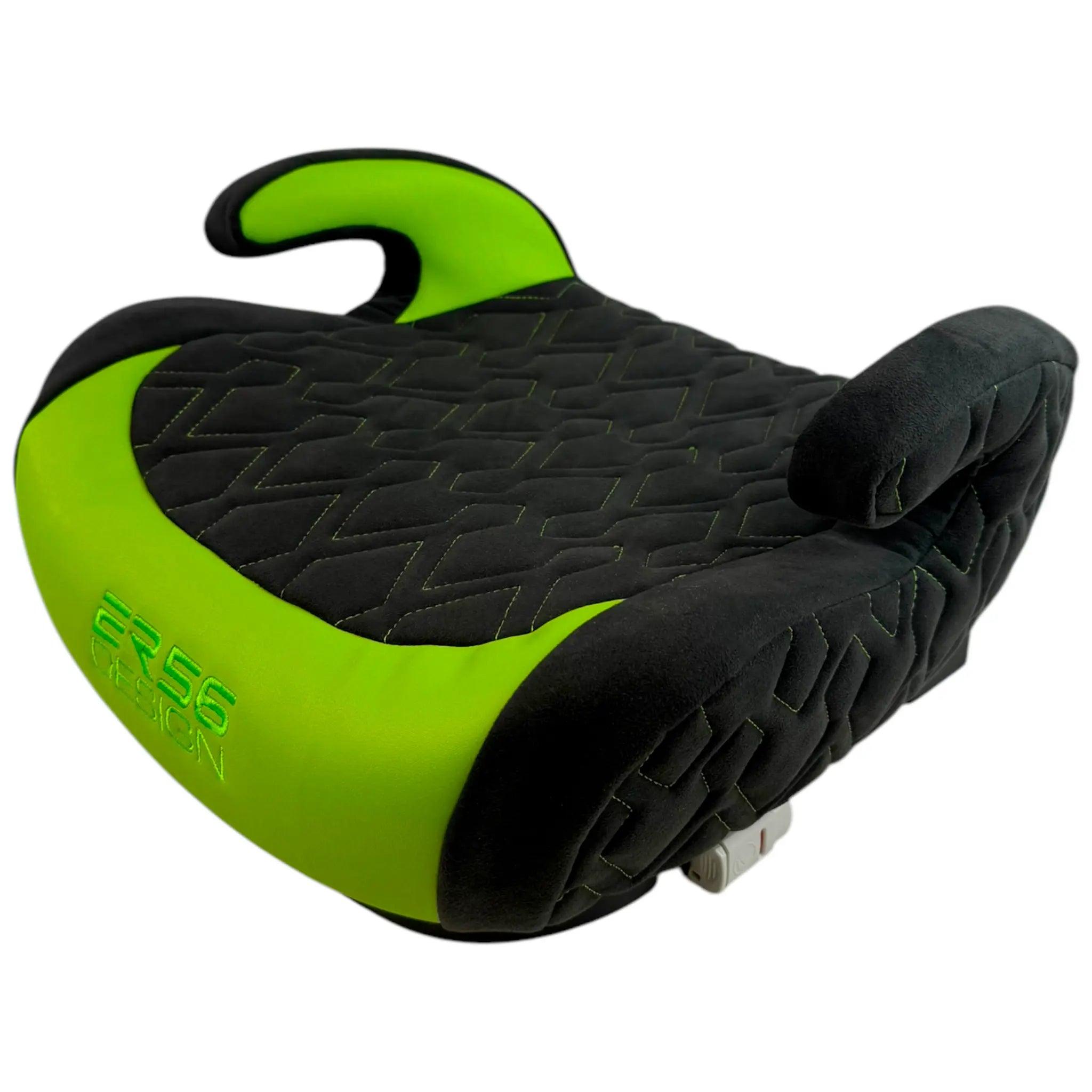 Alcantara Leather Backless Car Seat for Kids with Green Leather by ER56 Design