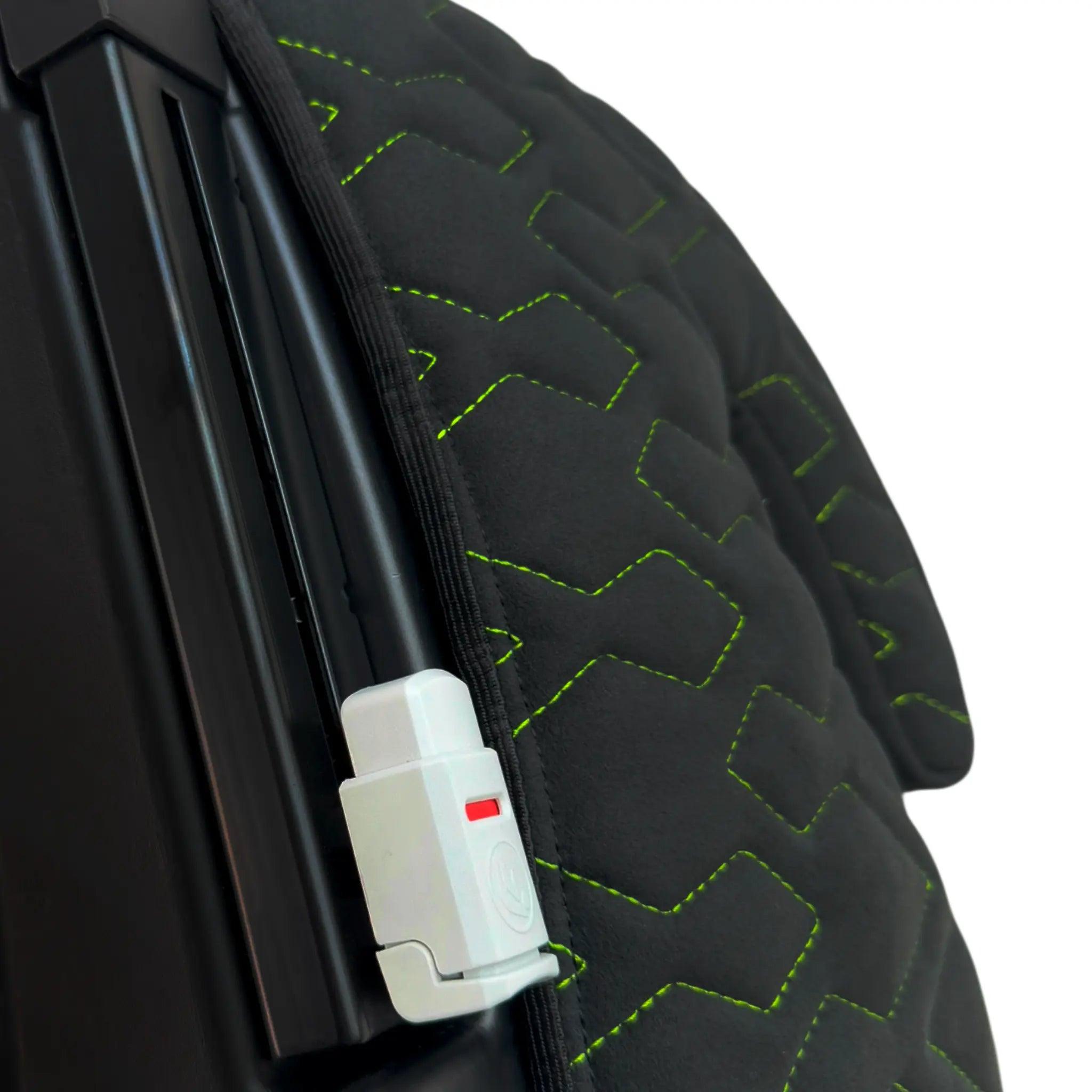 Alcantara Leather Backless Car Seat for Kids with Green Leather by ER56 Design