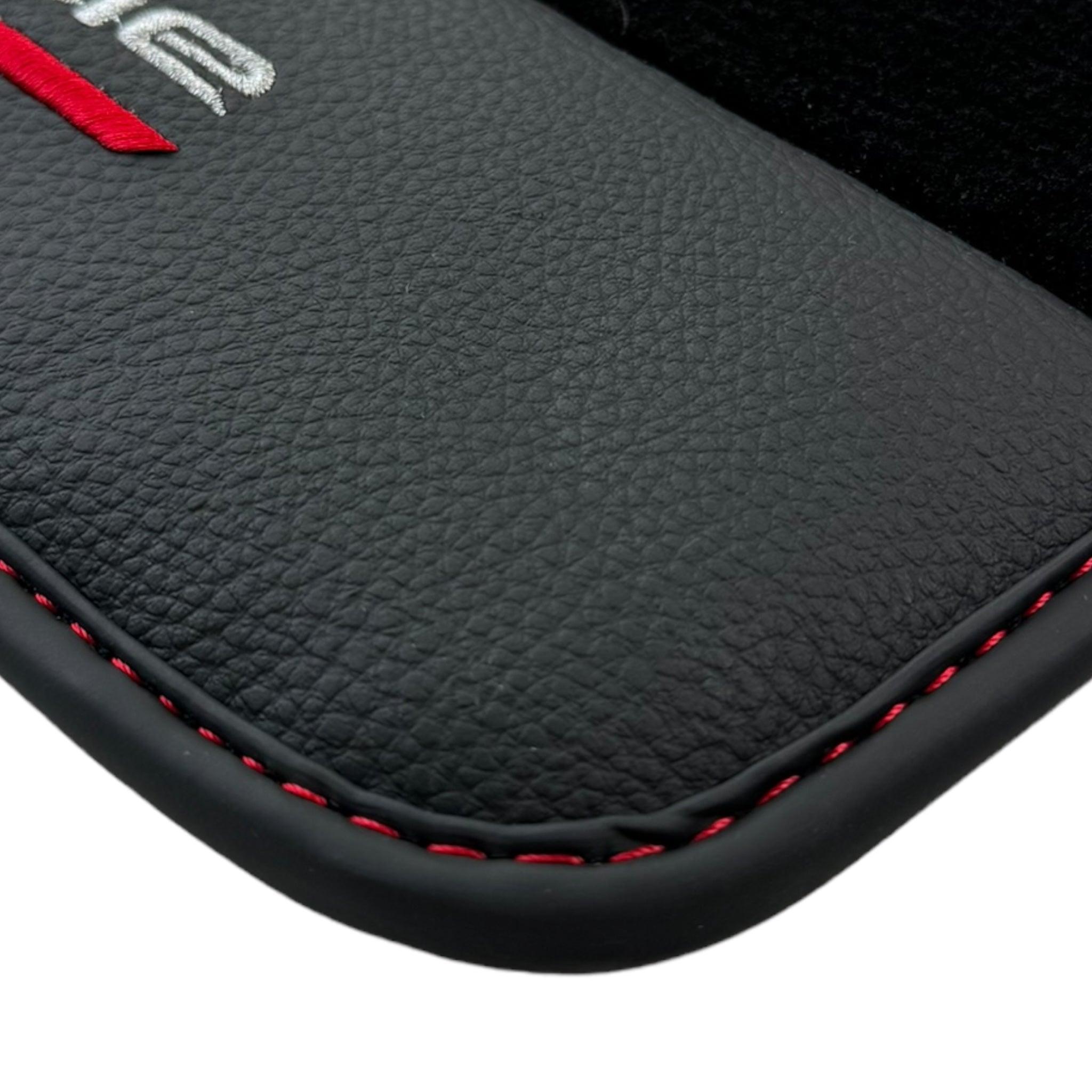 Black Floor Mats for Ferrari Purosangue with Leather and Black Trim | Italian Edition - AutoWin