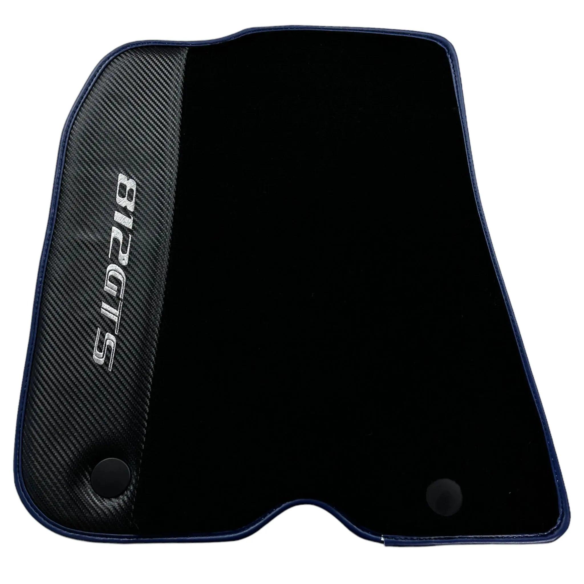 Black Floor Mats for Ferrari 812 GTS (2019-2023) with Carbon Leather
