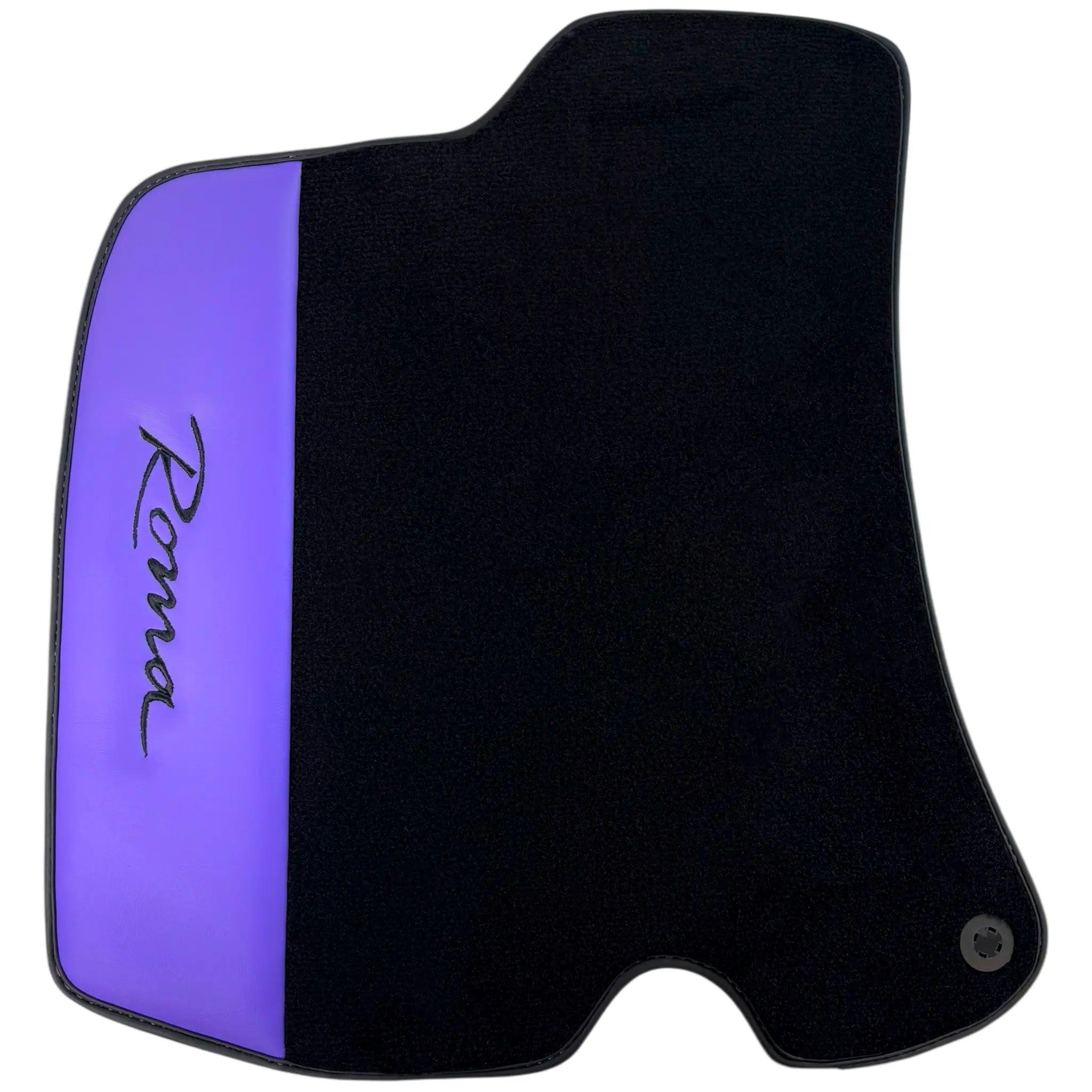 Black Floor Mats for Ferrari Roma (2021-2024) with Purple Leather