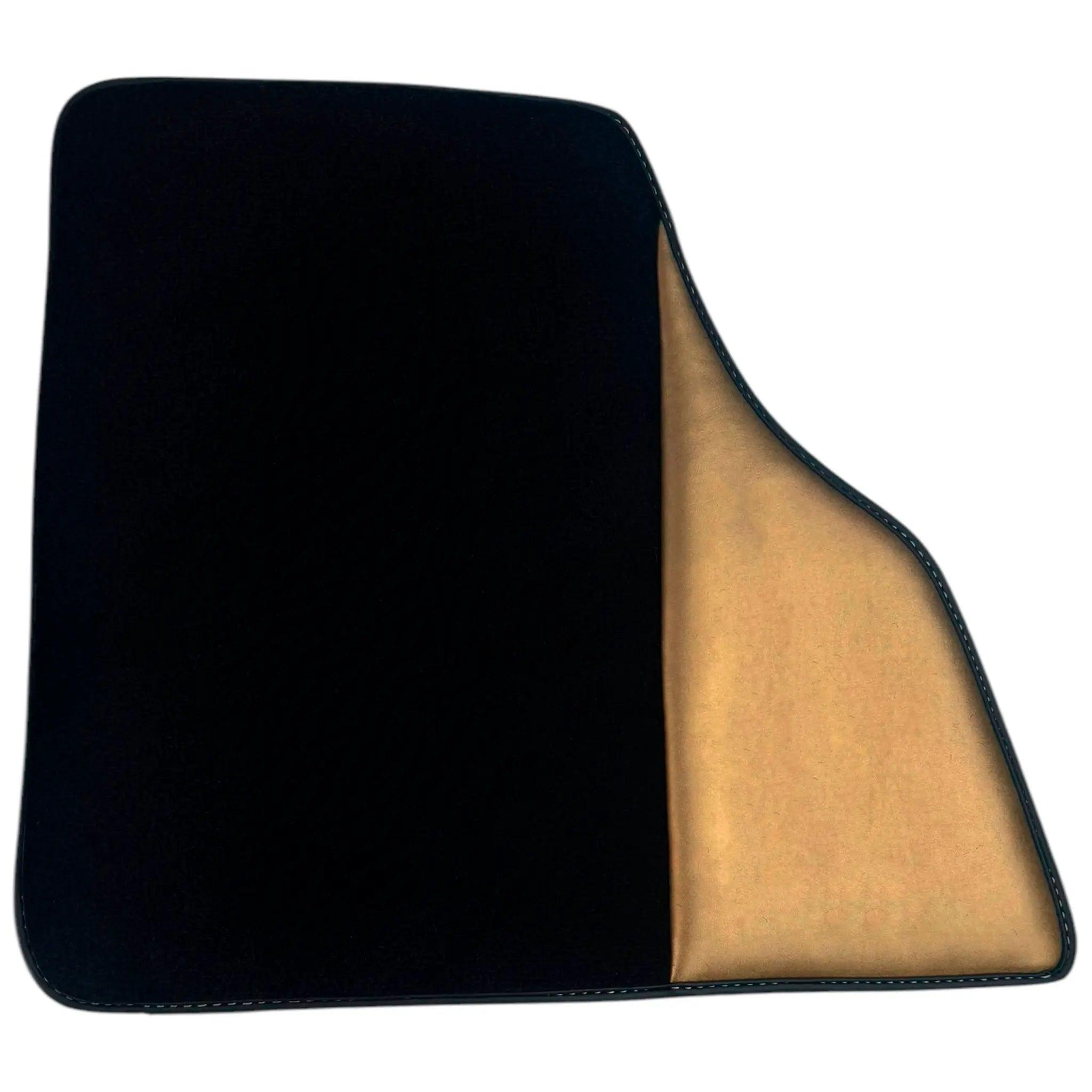 Black Floor Mats for Ferrari SF90 Stradale (2019-2024) with Golden Leather