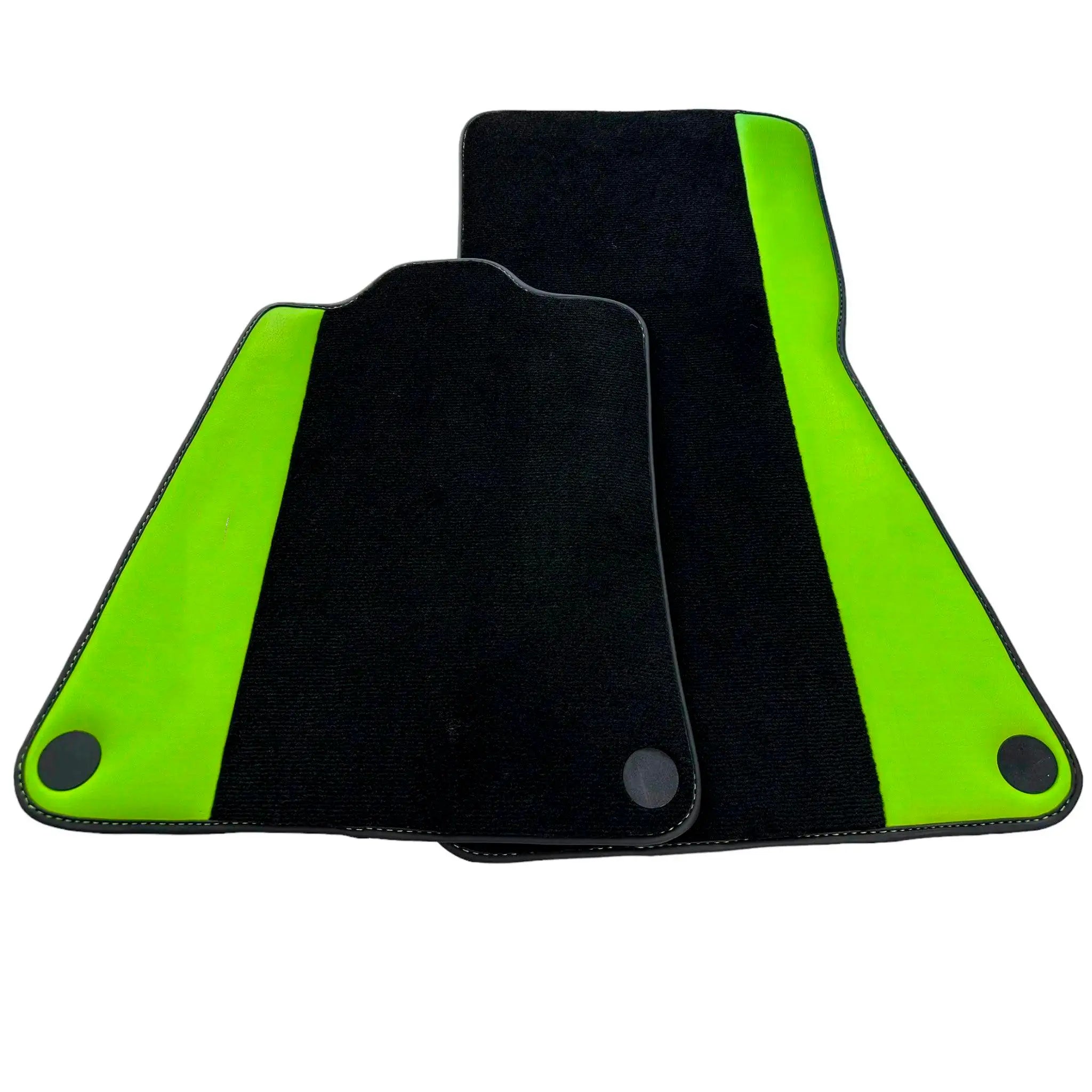 Black Floor Mats for McLaren 650S (2015-2018) with Green Leather