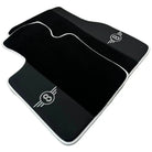 Black Floor Mats for Mini Clubman F54 (2015-2019) with Leather | White Trim - AutoWin