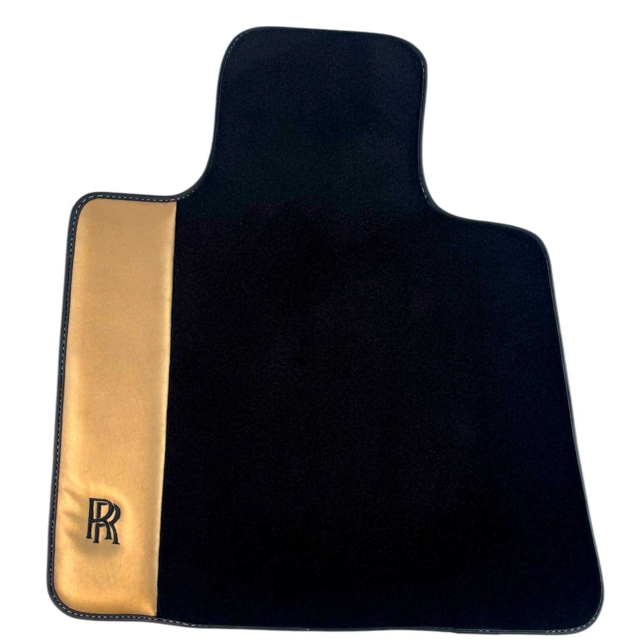 Black Floor Mats for Rolls Royce Spectre (2023-2024) with Gold Leather