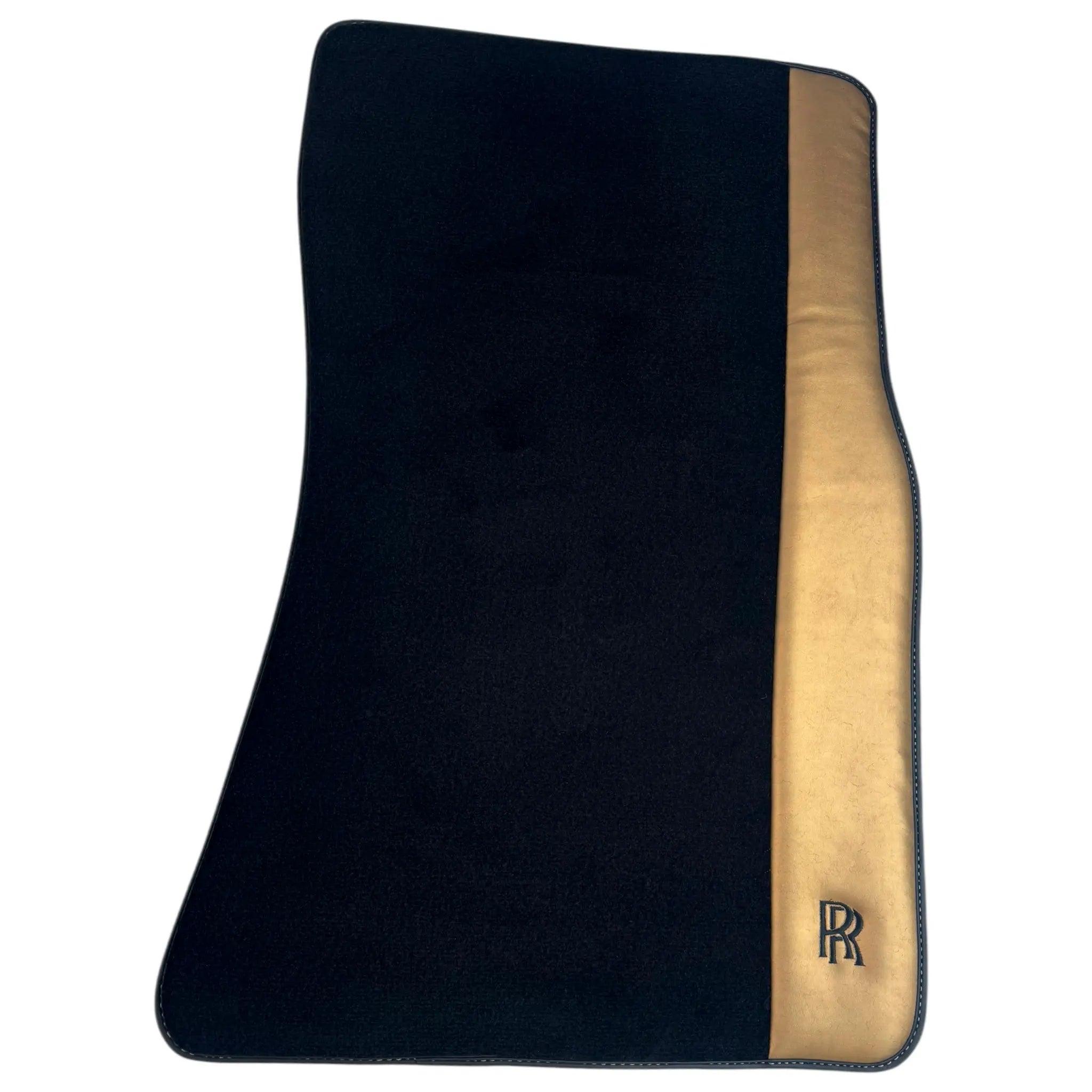 Black Floor Mats for Rolls Royce Spectre (2023-2024) with Gold Leather