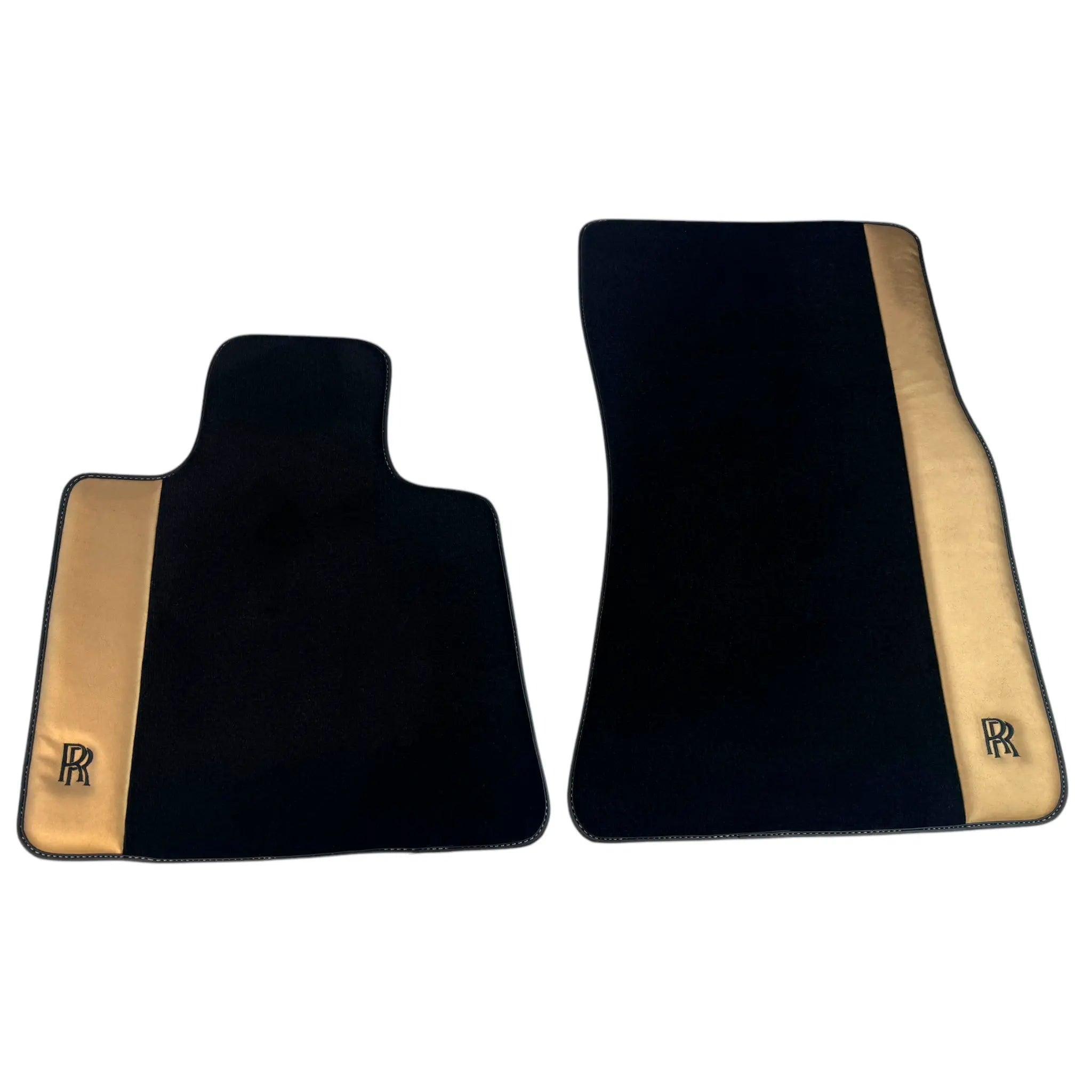 Black Floor Mats for Rolls Royce Spectre (2023-2024) with Gold Leather