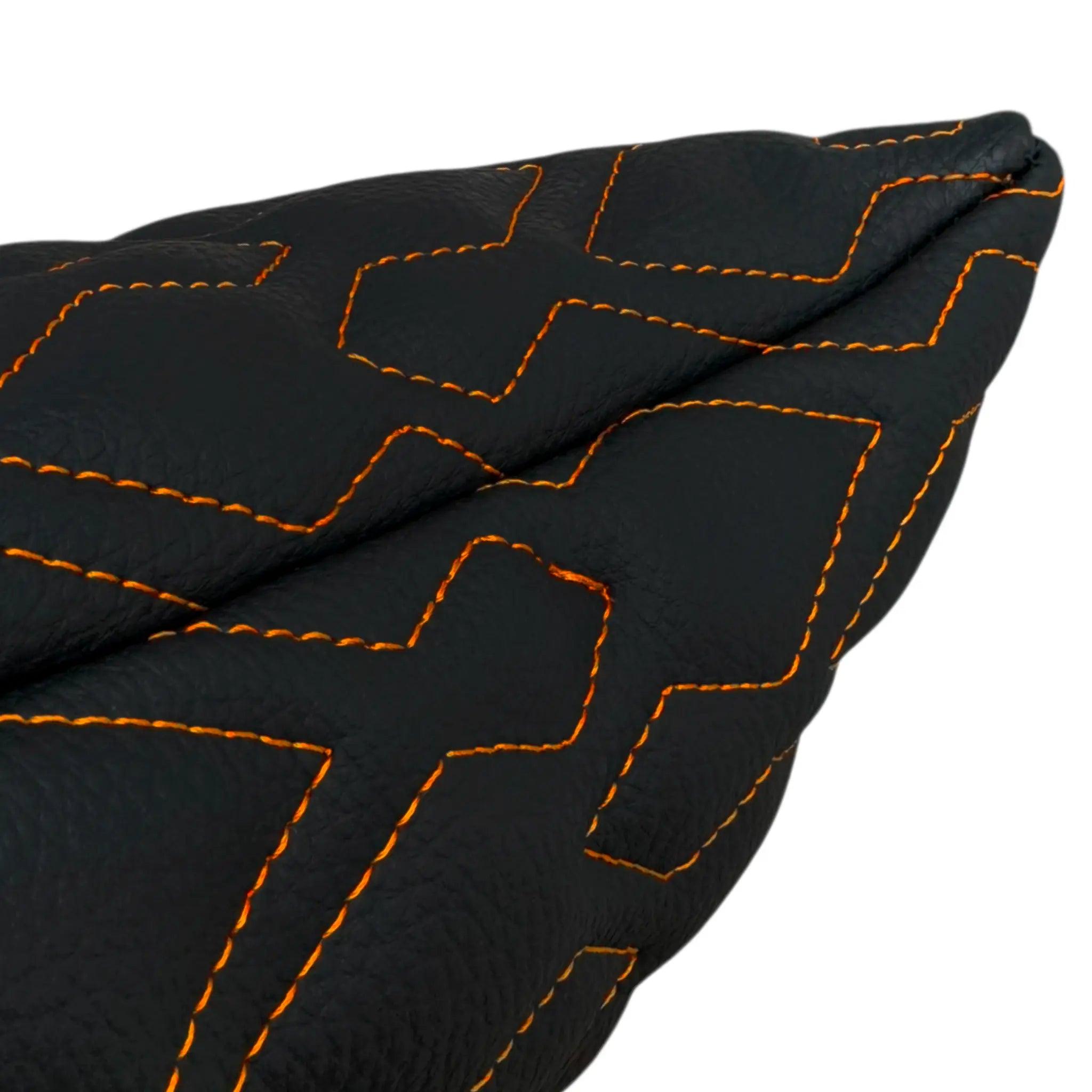 Black Leather Pillows Set of 2 for Rolls-Royce Cullinan | Orange Sewing