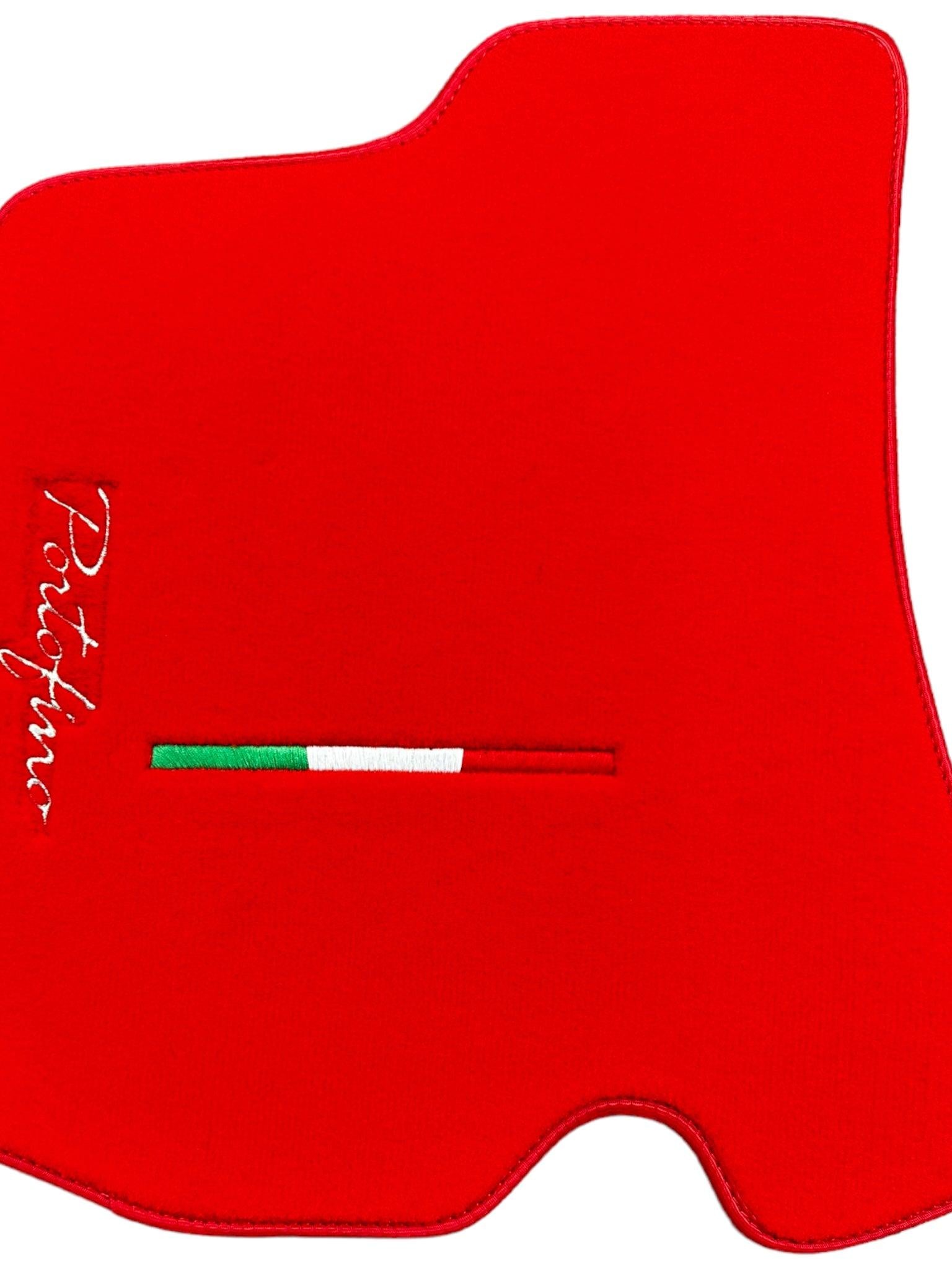 Red Floor Mats for Ferrari Portofino (2018-2023) Italian Edition