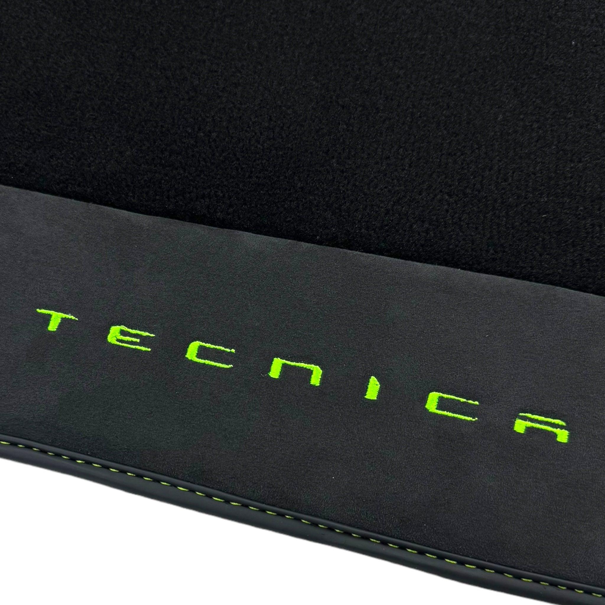 Black Floor Mats for Lamborghini Huracan Tecnica with Alcantara Leather - AutoWin