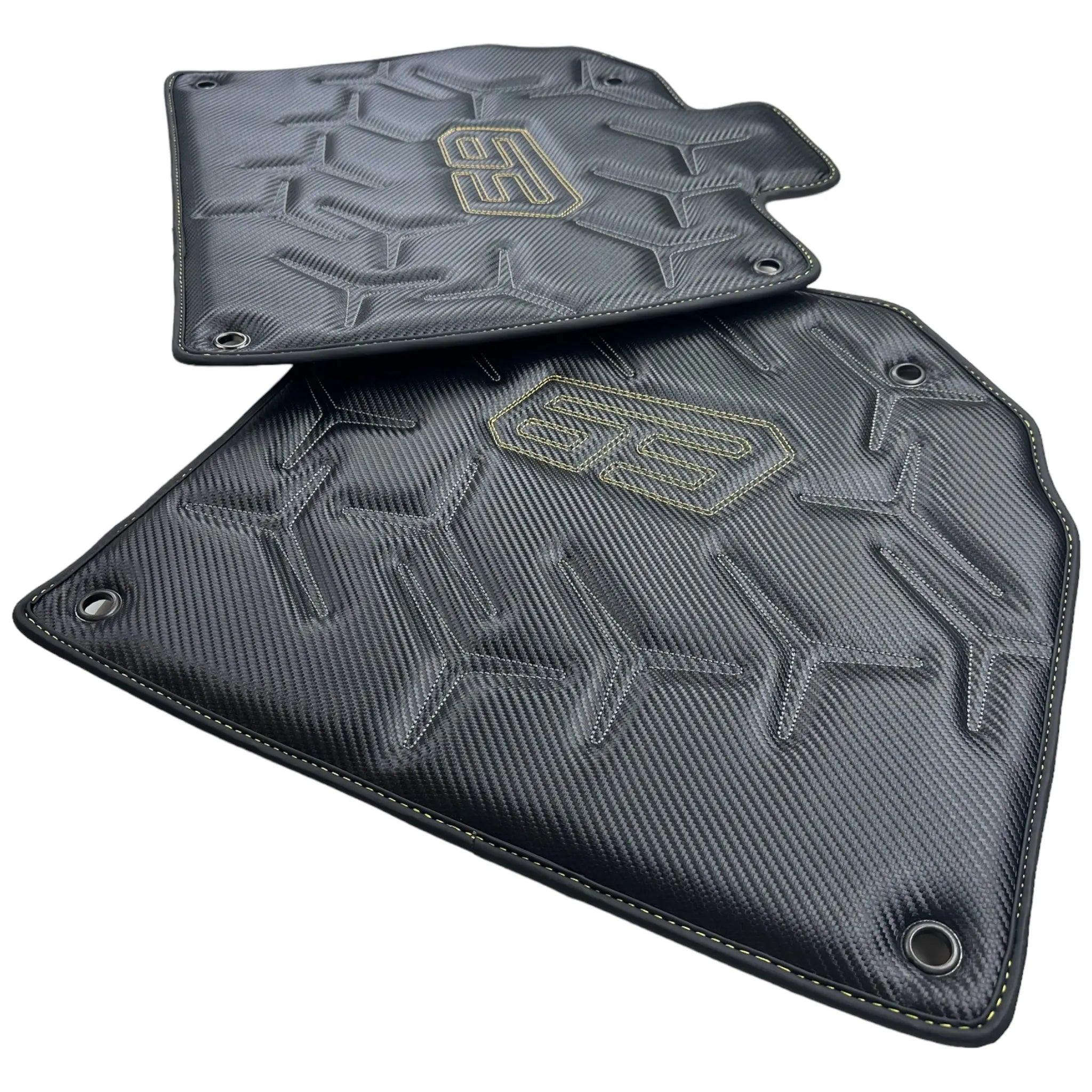 Carbon Leather Floor Mats for Lamborghini Aventador SVJ "63 Edition"
