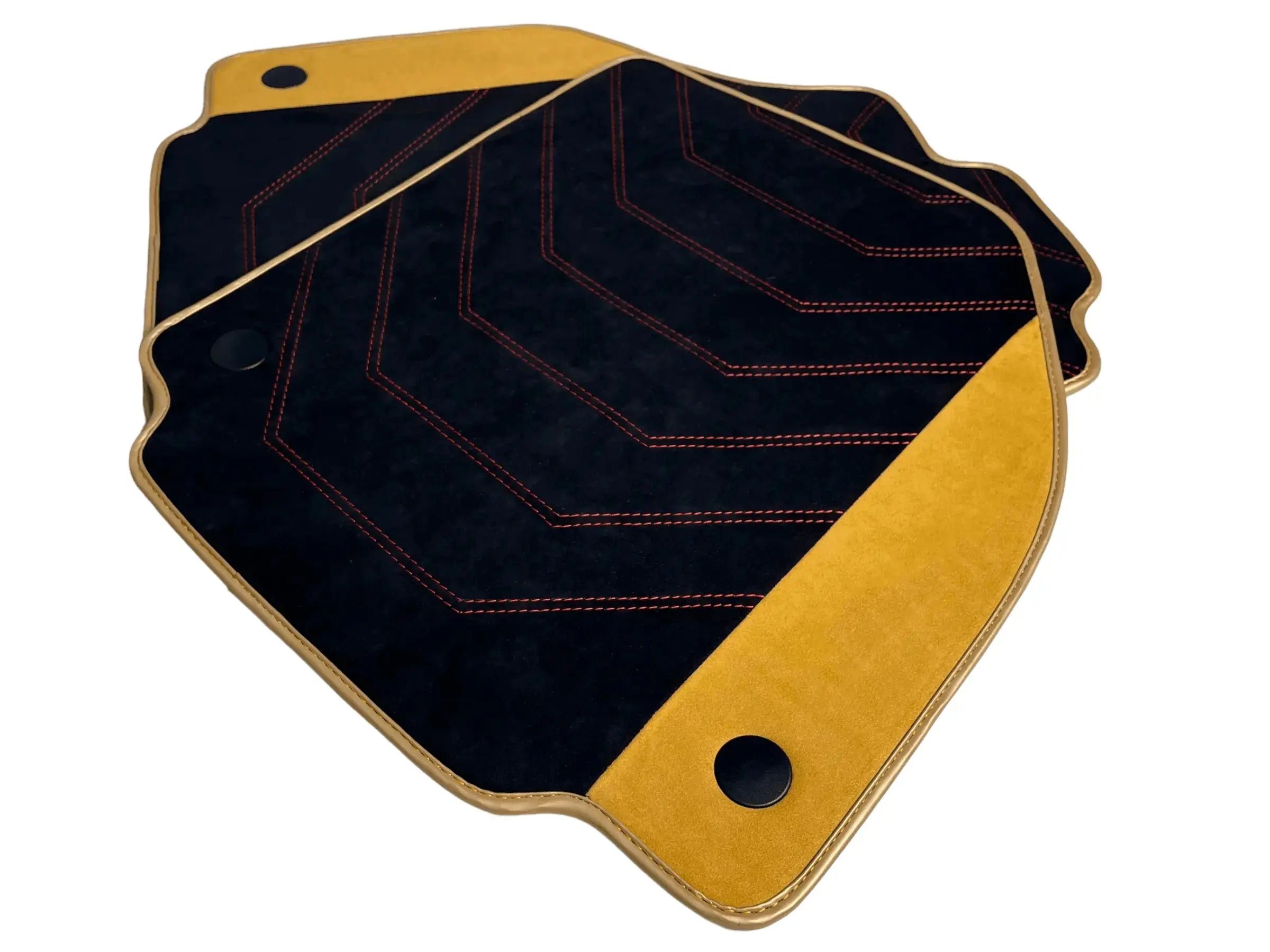 Customizable Black Floor Mats for Ferrari 458 Italia (2009-2015) with Tan Alcantara Leather - AutoWin