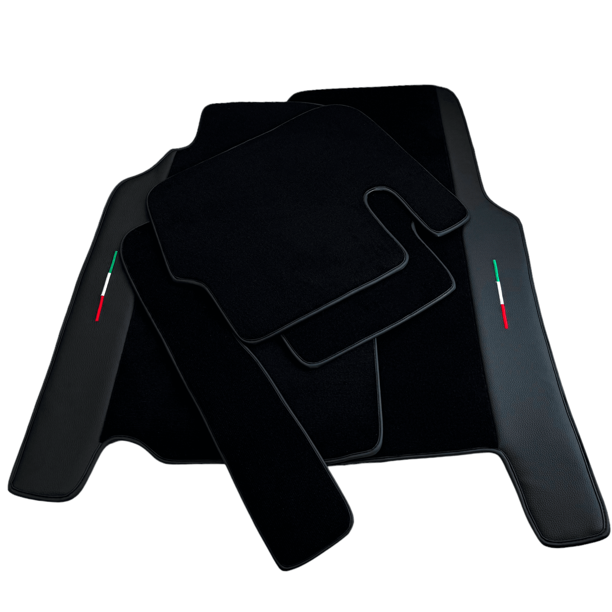 Black Floor Mats For Ferrari 456 (1992-2003) Italian Edition with Leather - AutoWin