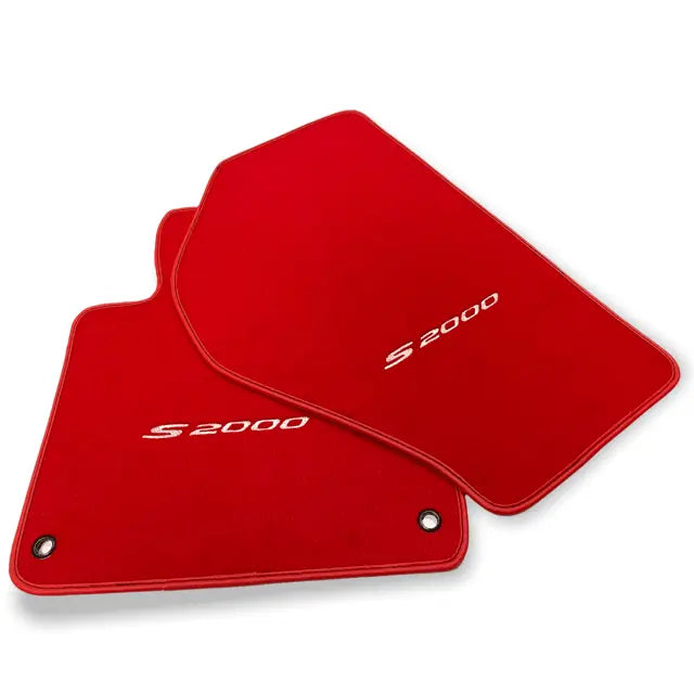 Floor Mats For Honda S2000 1999–2004 Red Tailored With White S2000 Logo - AutoWin