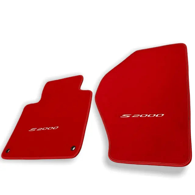 Floor Mats For Honda S2000 1999–2004 Red Tailored With White S2000 Logo - AutoWin