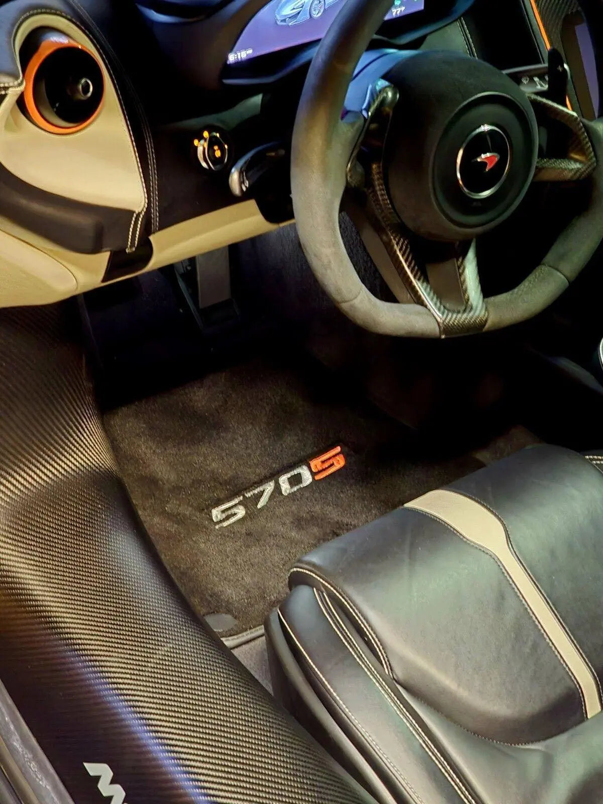 Floor Mats For McLaren 570S Black Tailored Carpets Set AutoWin - AutoWin