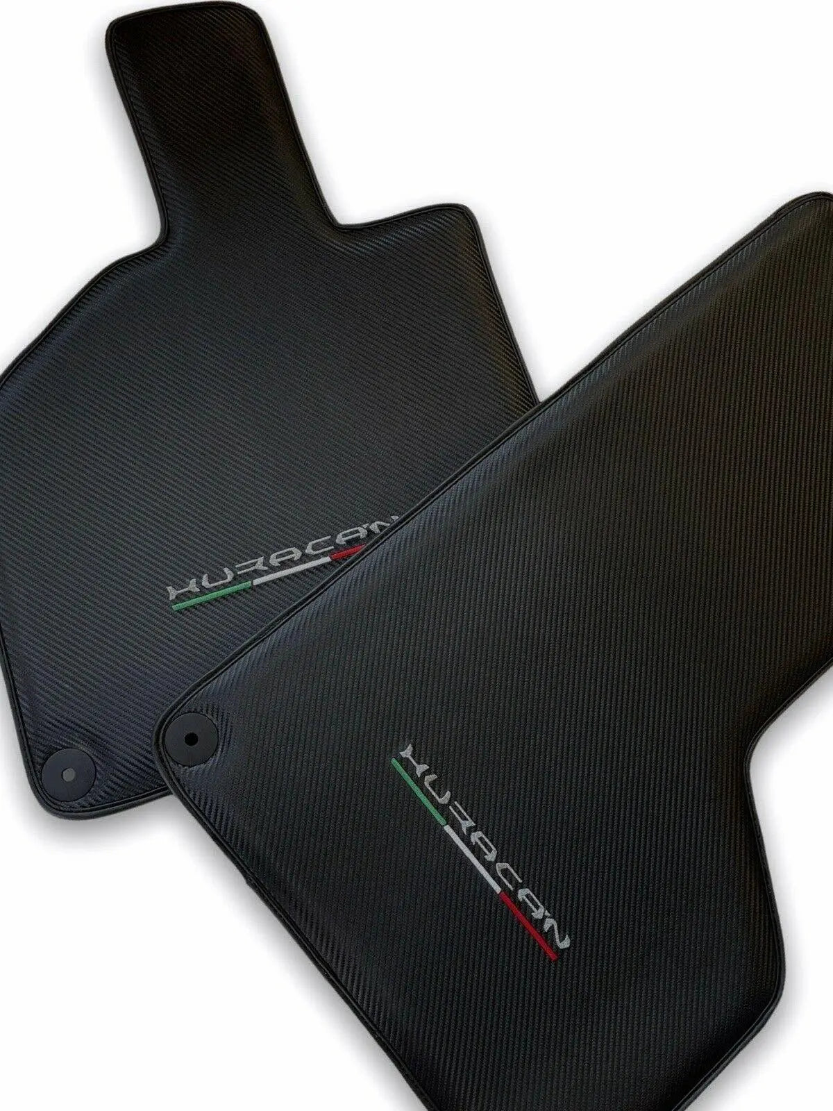 Floor Mats for Lamborghini Huracan Carbon Leather With Huracan Logo - AutoWin