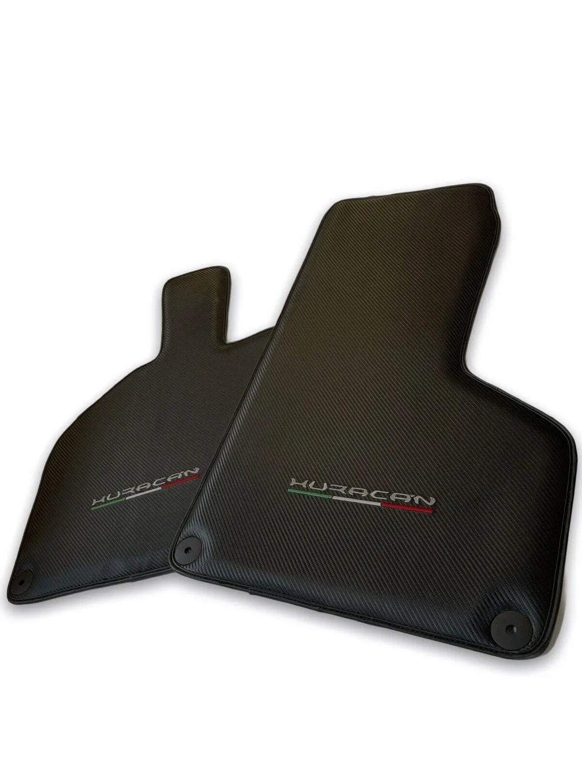 Floor Mats for Lamborghini Huracan Carbon Leather With Huracan Logo - AutoWin