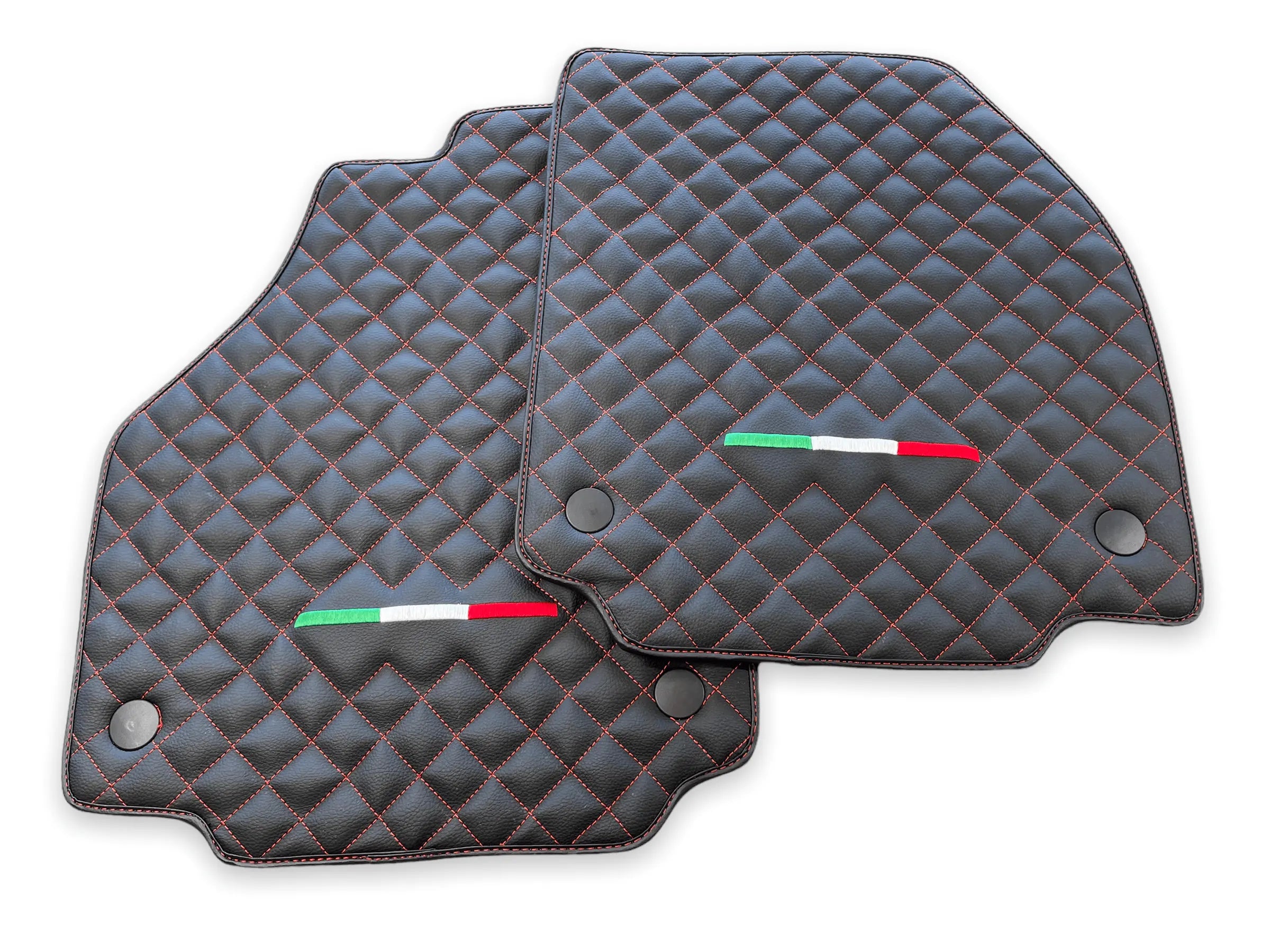 Leather Floor Mats For Ferrari 458 Italia 2009-2015 Black - AutoWin