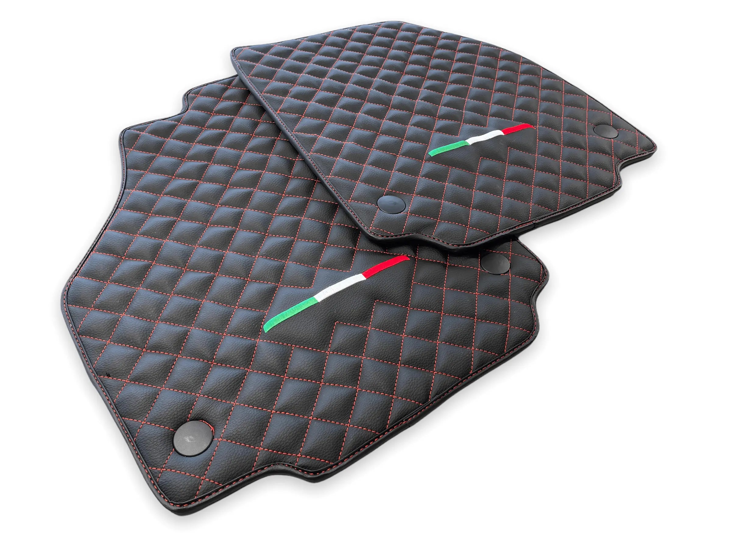 Leather Floor Mats For Ferrari 458 Italia 2009-2015 Black - AutoWin