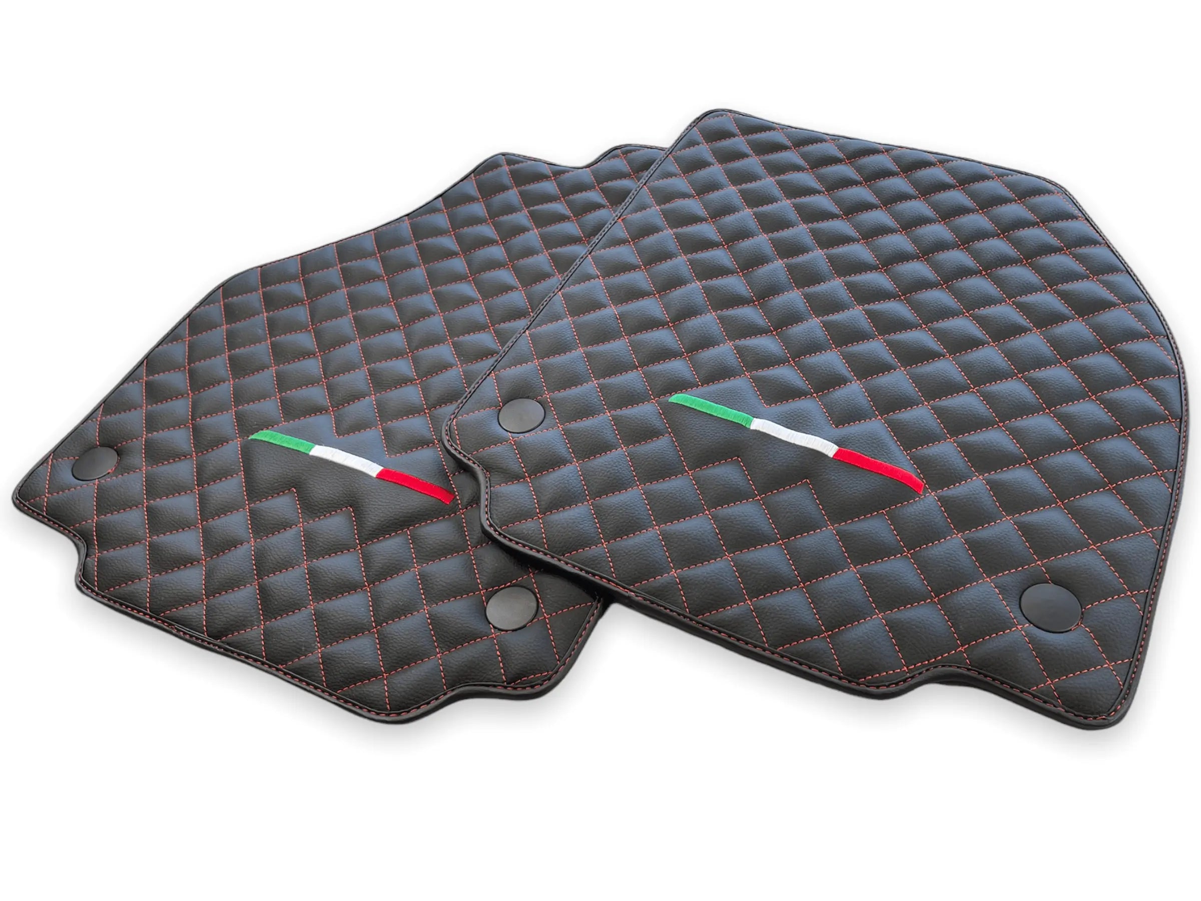 Leather Floor Mats For Ferrari 458 Italia 2009-2015 Black - AutoWin