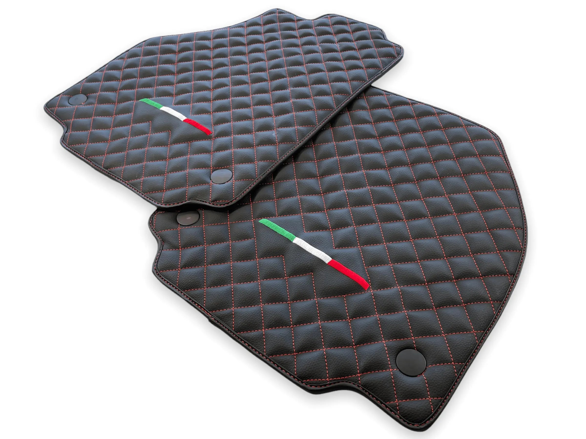 Leather Floor Mats For Ferrari 458 Italia 2009-2015 Black - AutoWin