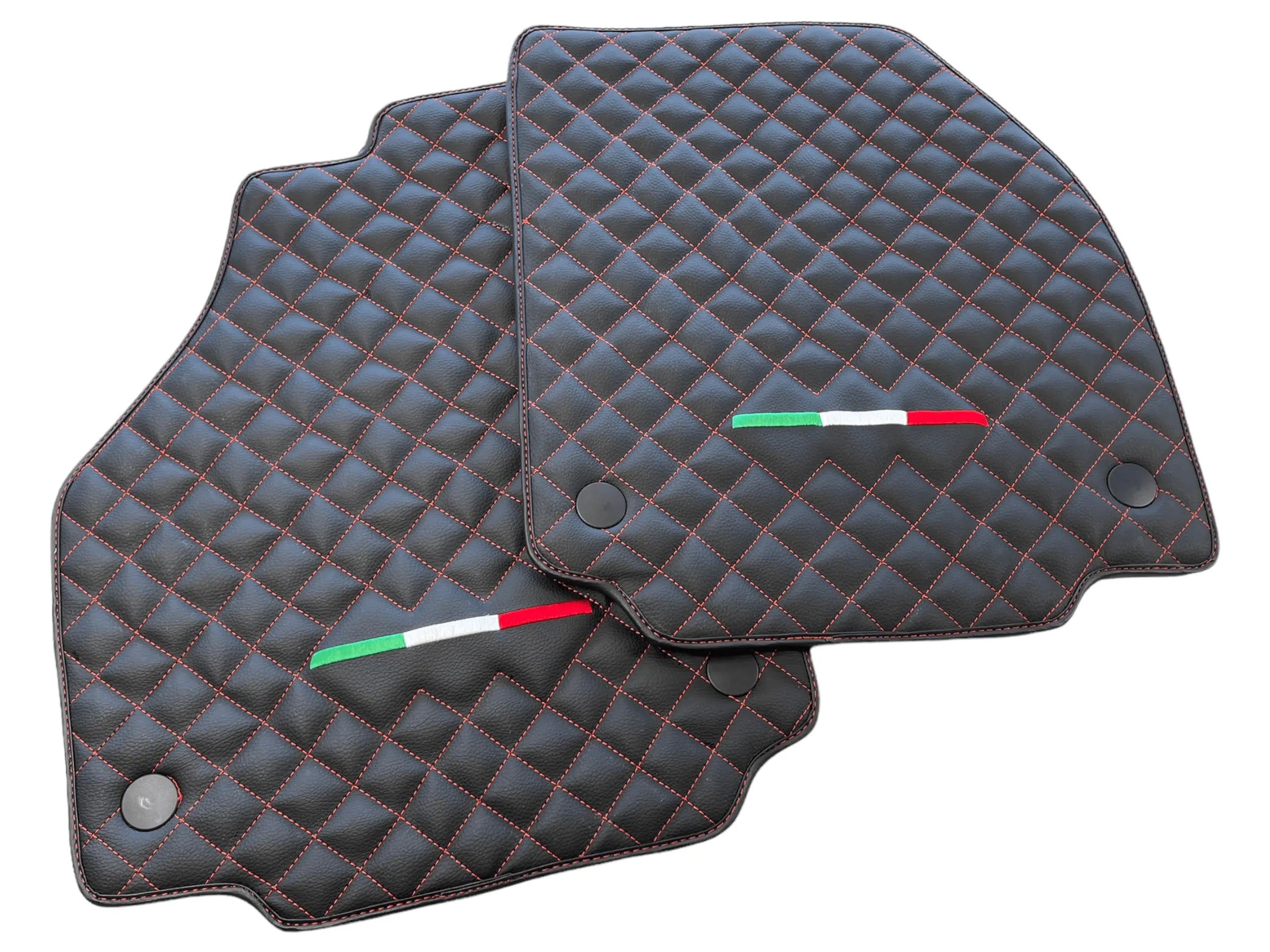 Leather Floor Mats For Ferrari 458 Italia 2009-2015 Black - AutoWin