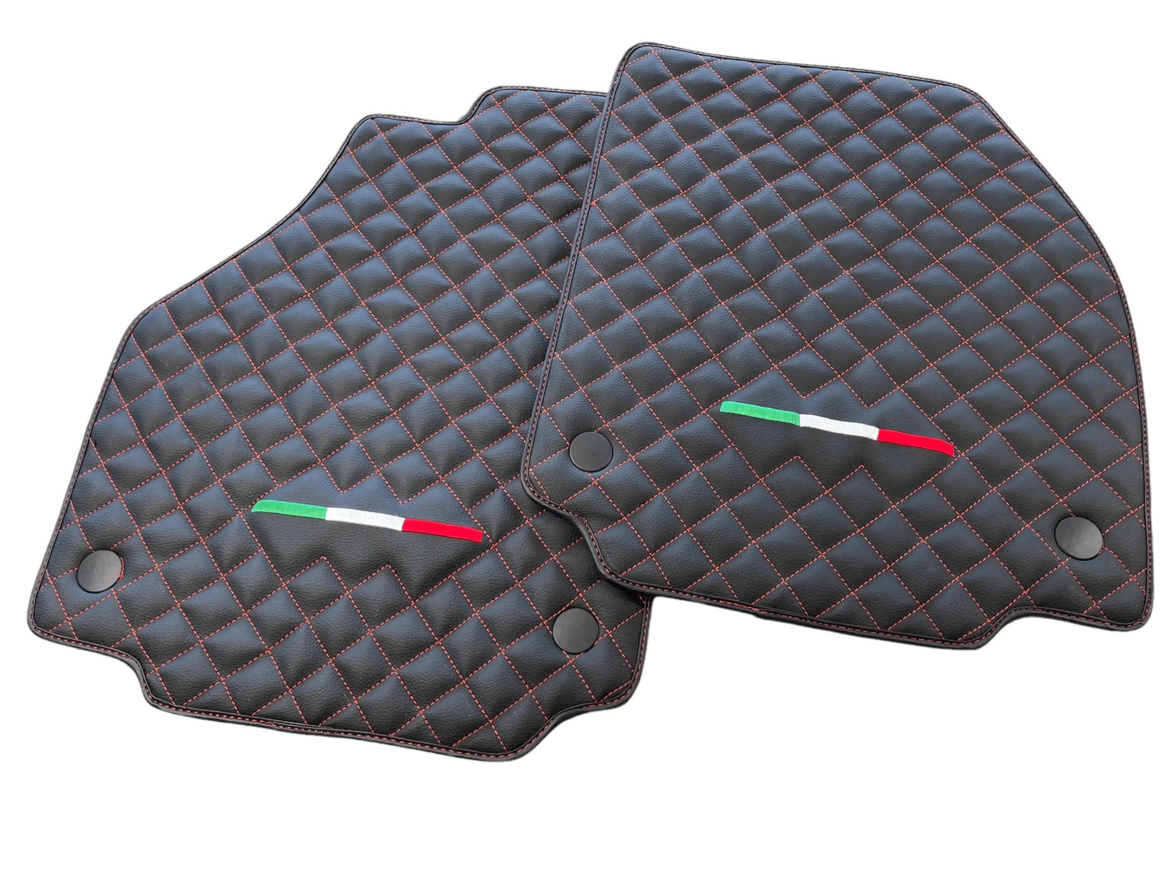 Leather Floor Mats For Ferrari 458 Italia 2009-2015 Black - AutoWin