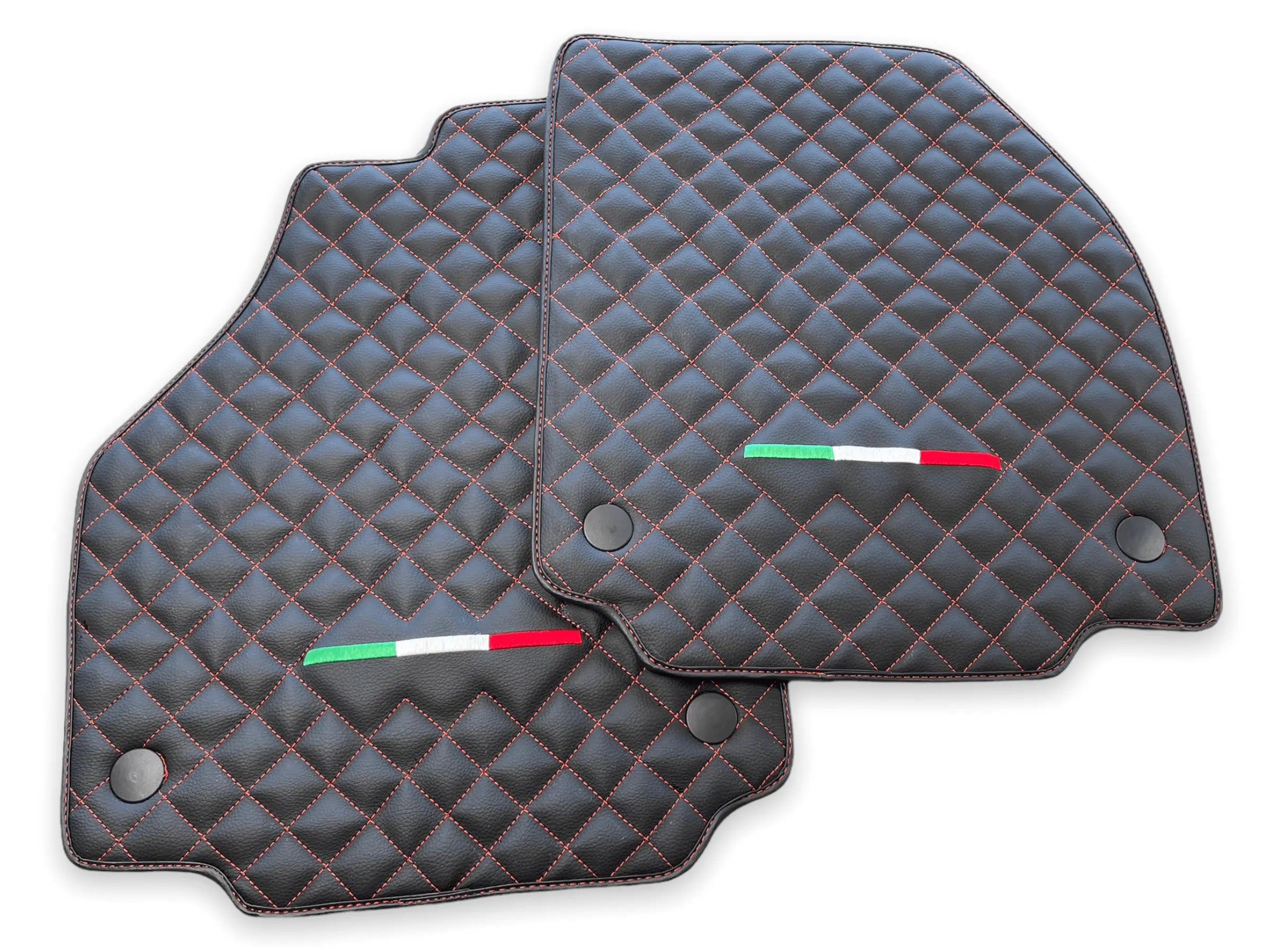 Leather Floor Mats For Ferrari 458 Italia 2009-2015 Black - AutoWin