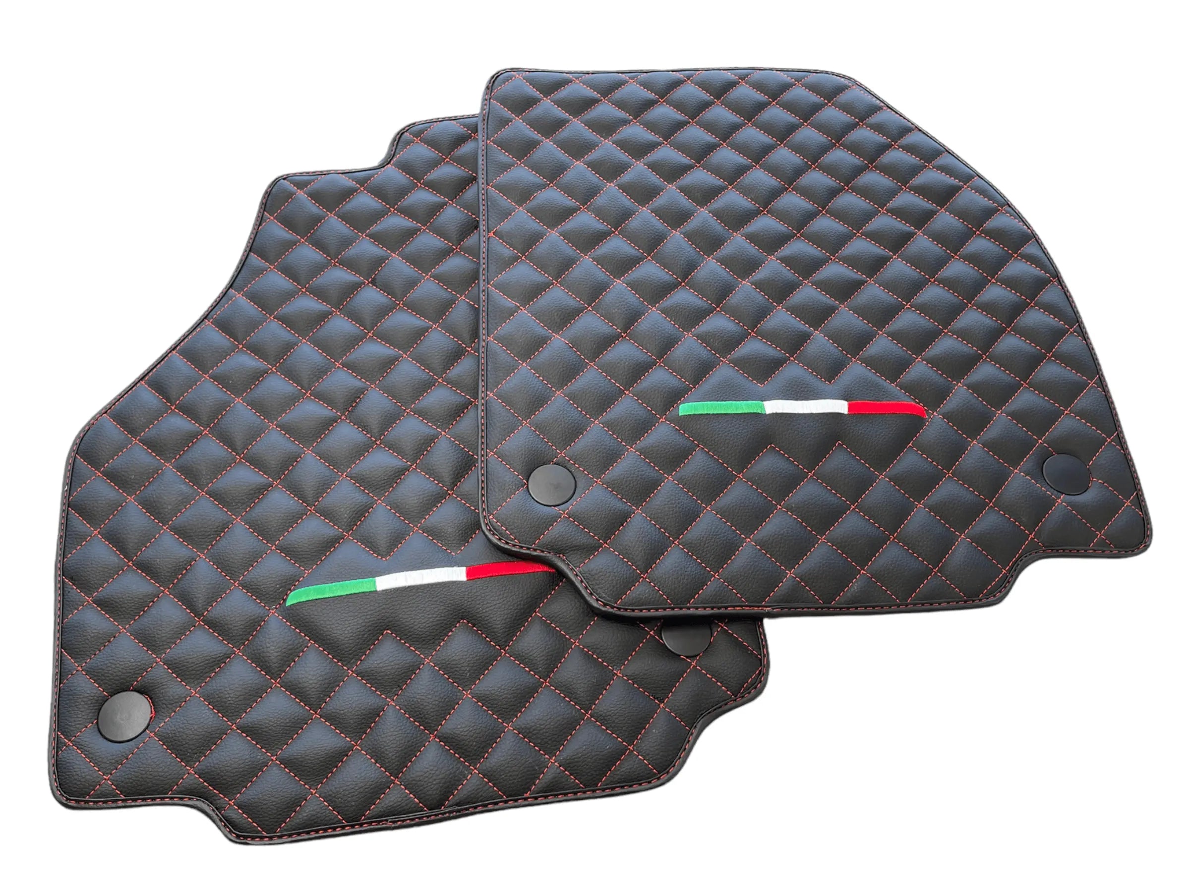 Leather Floor Mats For Ferrari 458 Italia 2009-2015 Black - AutoWin