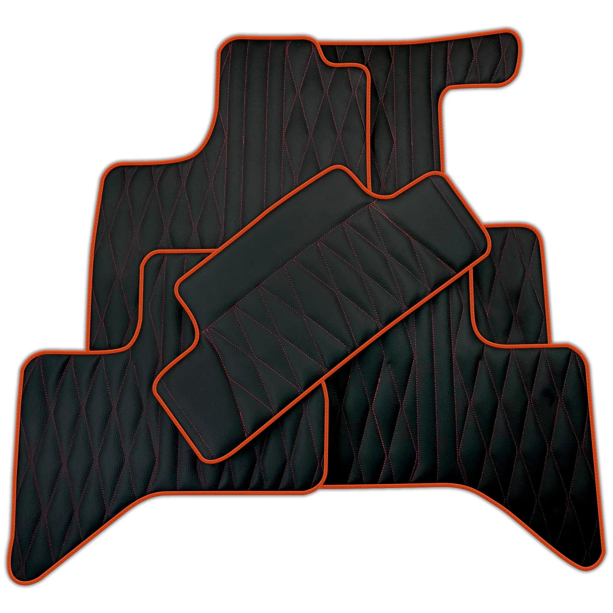 Leather Floor Mats for Lexus UX (2023-2024) 300e with Red Stitching