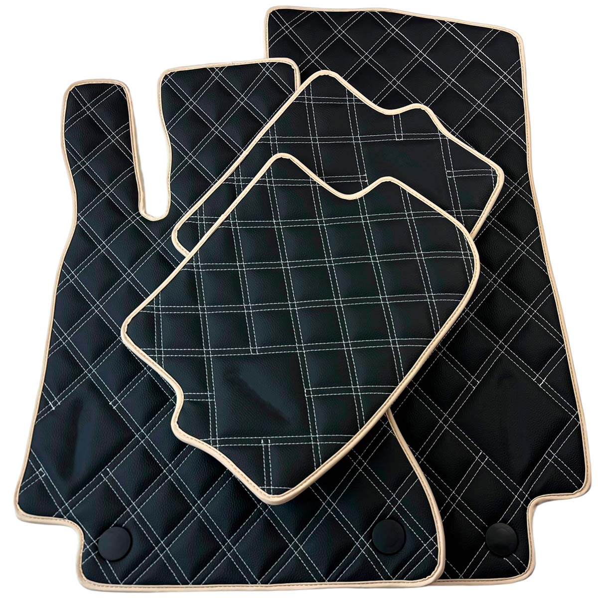 Customizable Black with Beige Trim Floor Mats For Mercedes Benz EQA-Class H243 (2021-2023) 