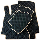 Customizable Black with Beige Trim Floor Mats For Mercedes Benz S-Class W140 (1991-1998) 