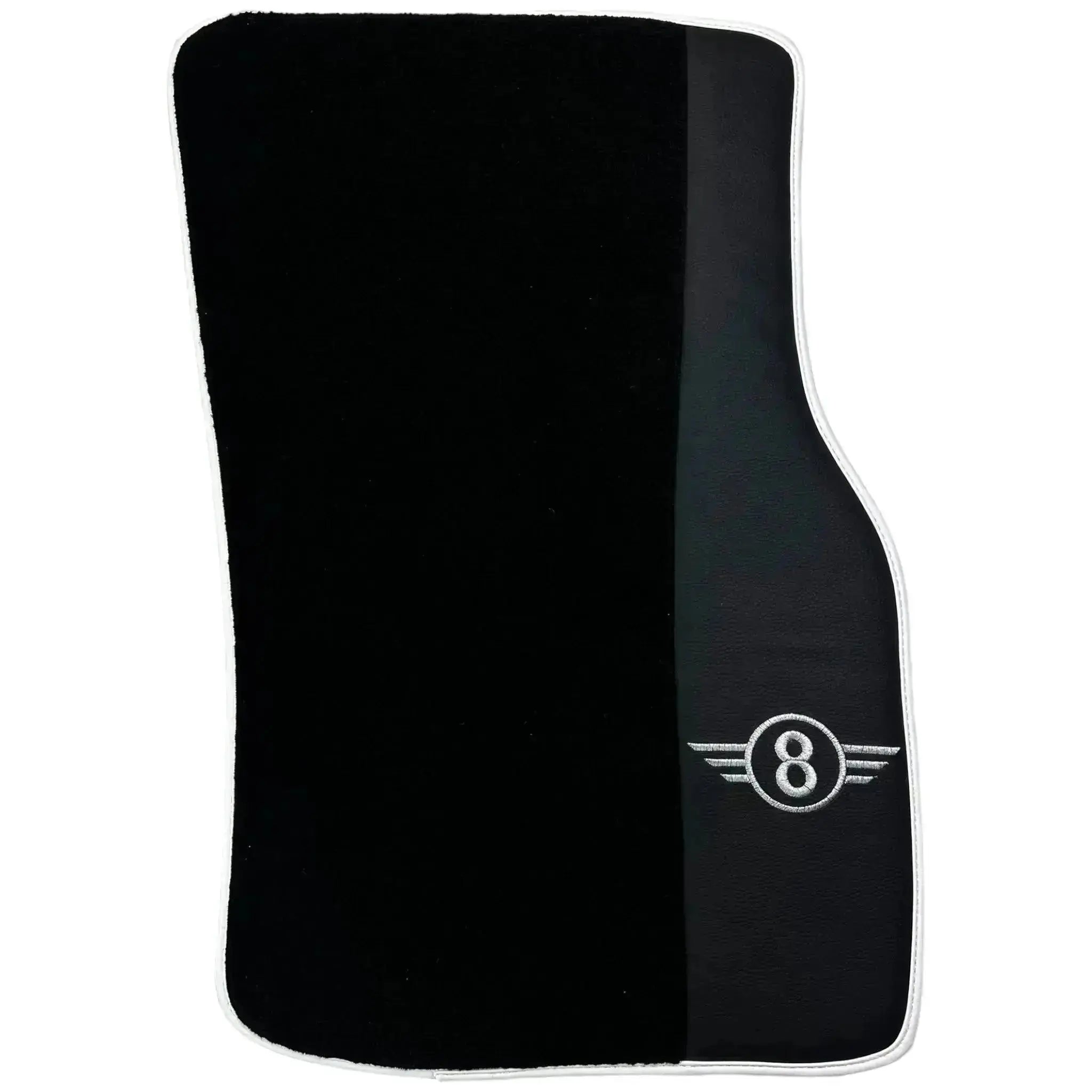 Black Floor Mats for Mini Cooper / One R50 (2001-2007) with Leather | White Trim