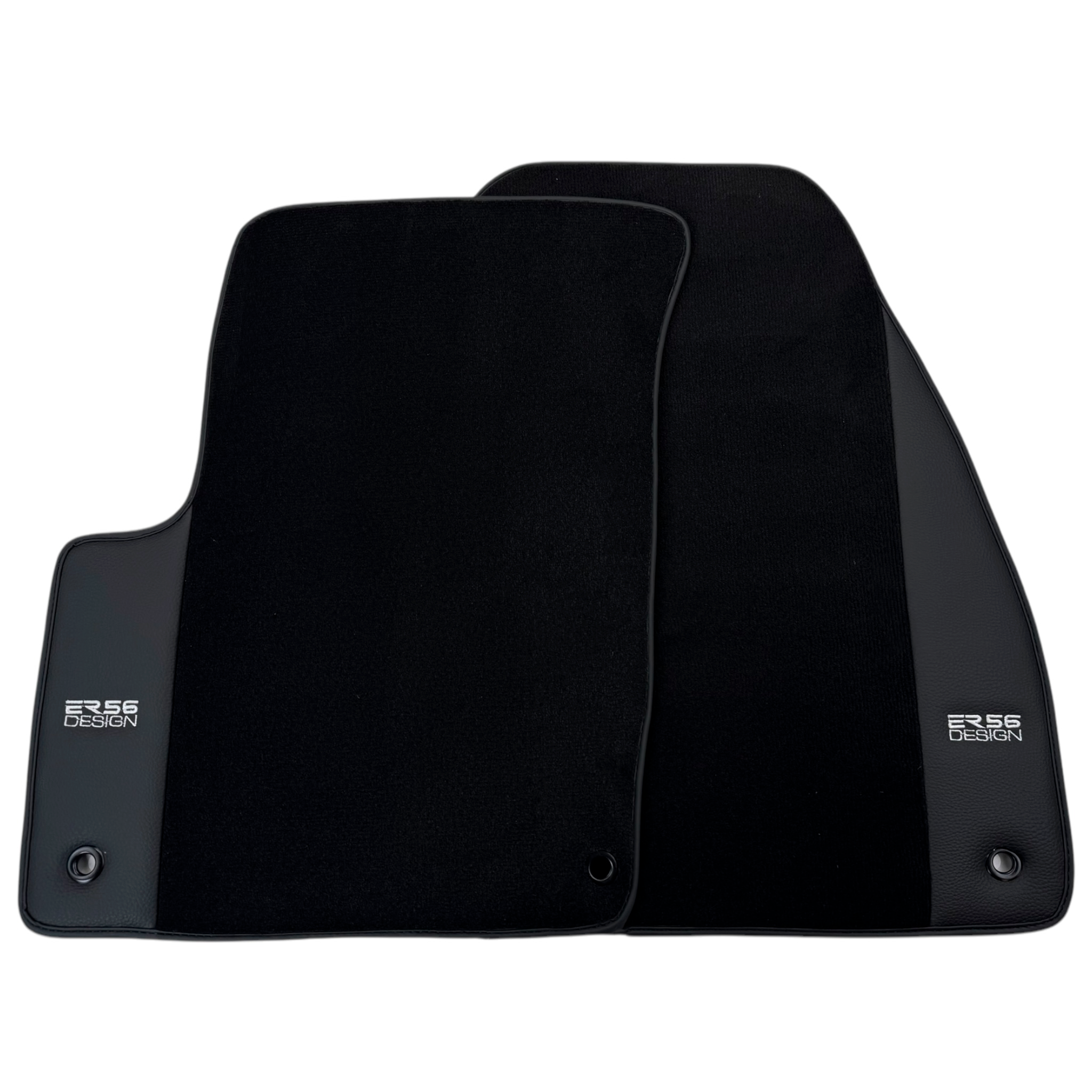 ER56 Design Black Floor Mats for Dodge Charger (2015-2024) with Leather