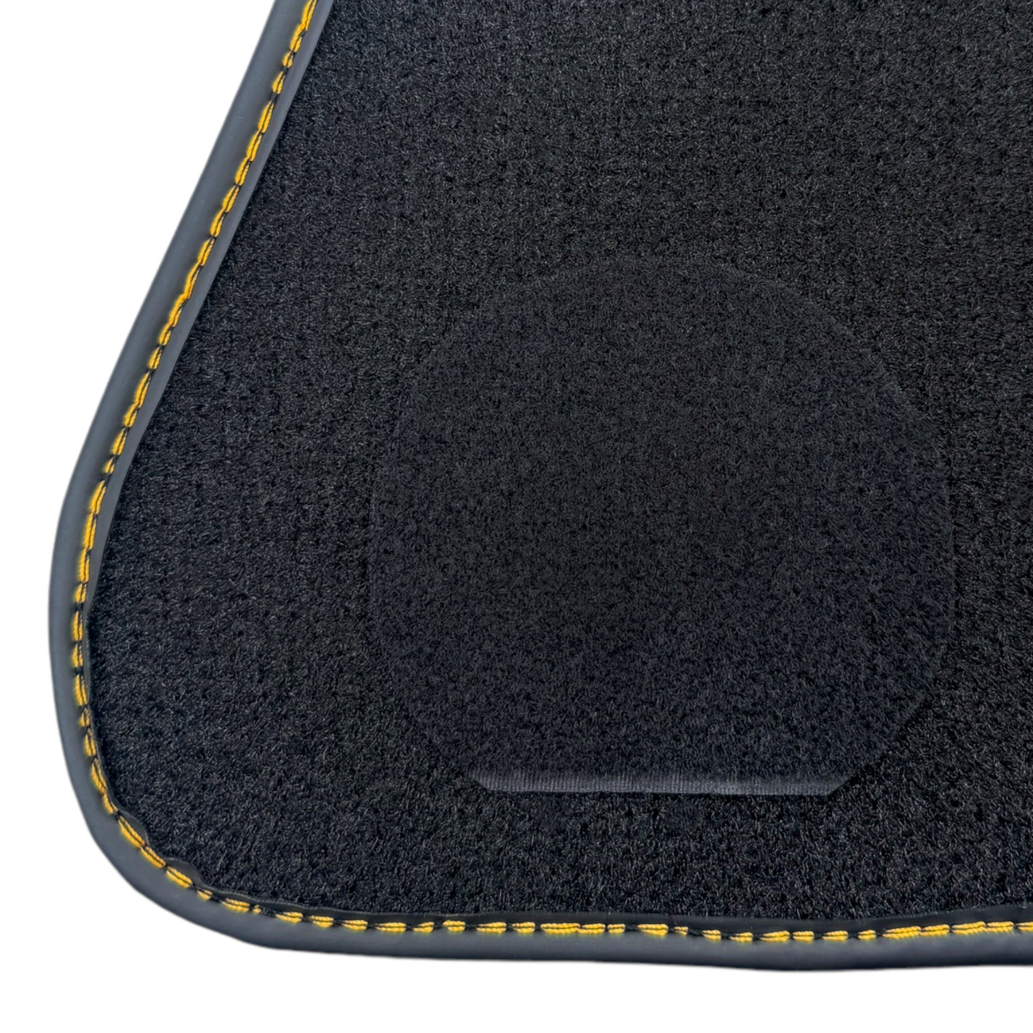 Black Floor Mats for Rolls Royce Black Badge Ghost Series II (2021-2024) with Orange Alcantara