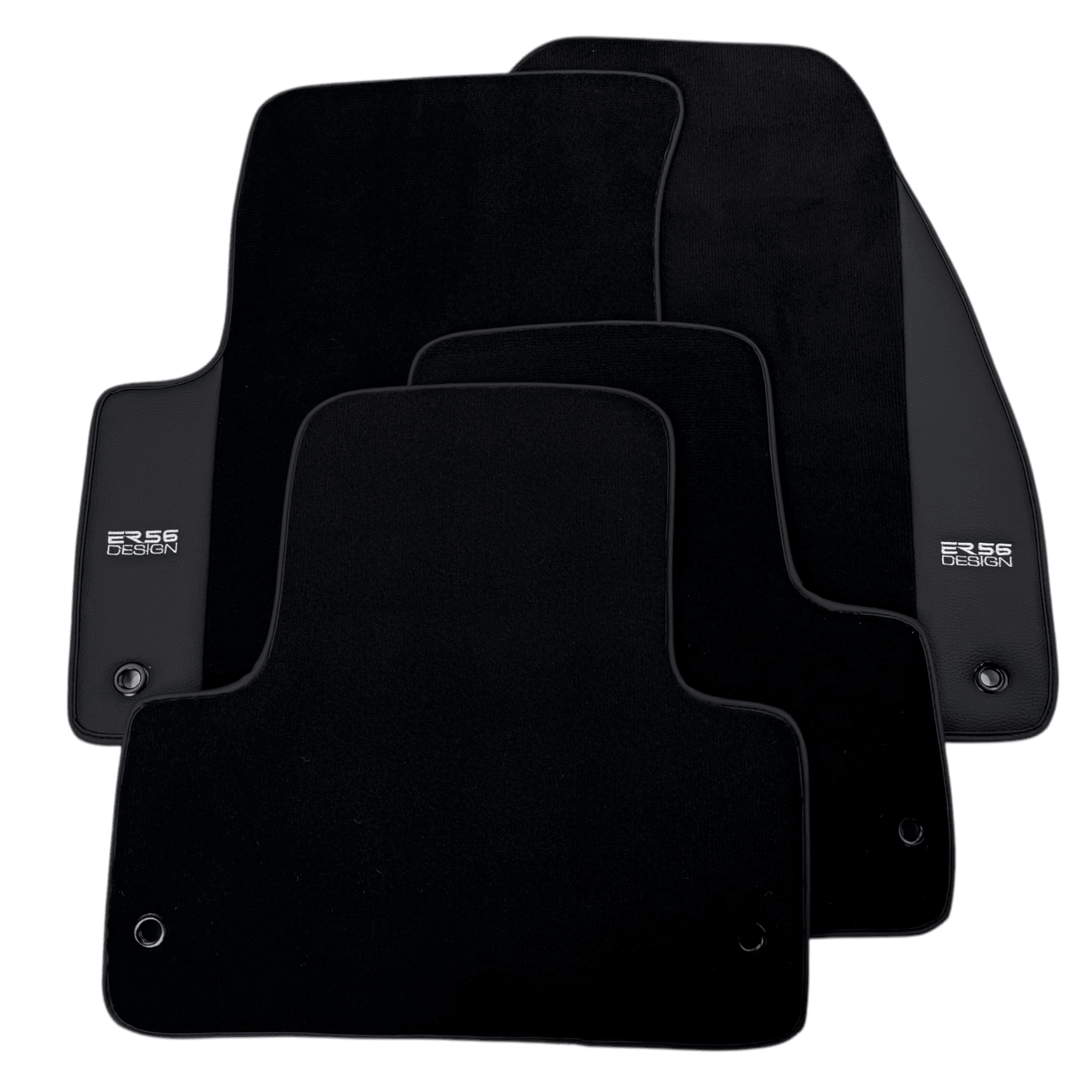 ER56 Design Black Floor Mats for Jeep Avenger (2023-2024) Electric with Leather - AutoWin