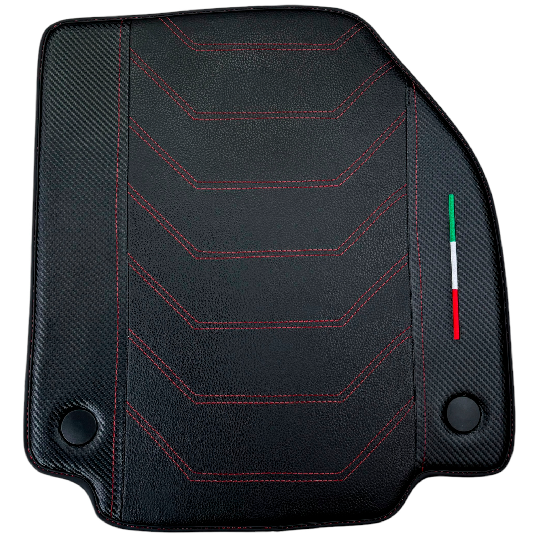 Leather Floor Mats For Ferrari 488 Pista Spider (2019-2021) With Carbon Fiber | Italian Edition - AutoWin