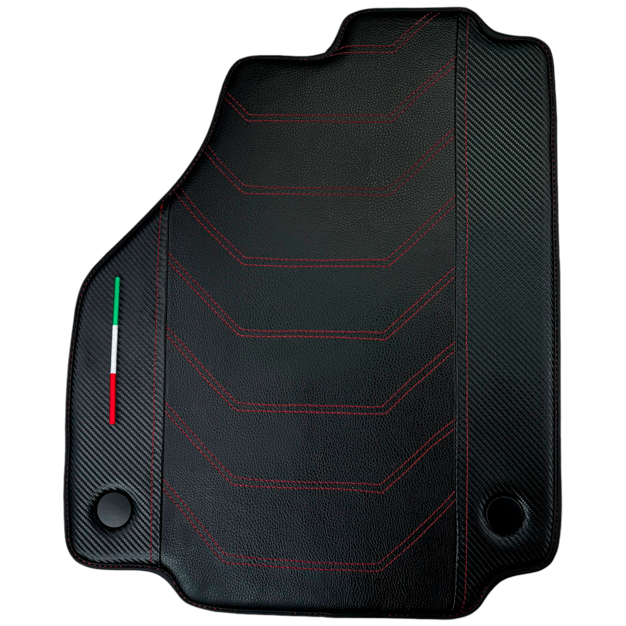 Leather Floor Mats For Ferrari 488 Pista Spider (2019-2021) With Carbon Fiber | Italian Edition - AutoWin