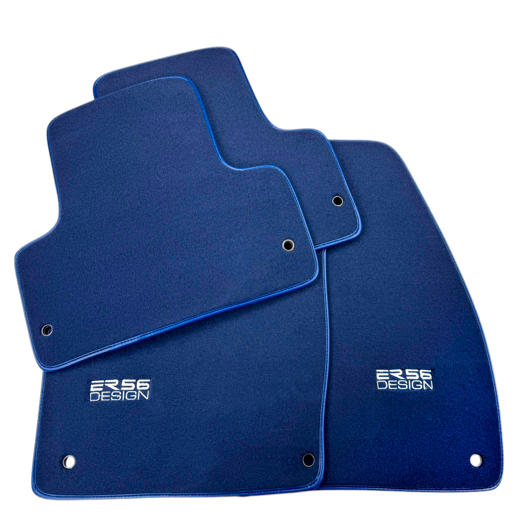 Dark Blue Floor Mats for Jeep Wrangler JK (2007-2018) 5 Doors Double Fixation by ER56 Design