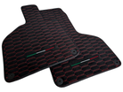 Customizable Alcantara Floor Mats for Lamborghini Huracan Red Sewing