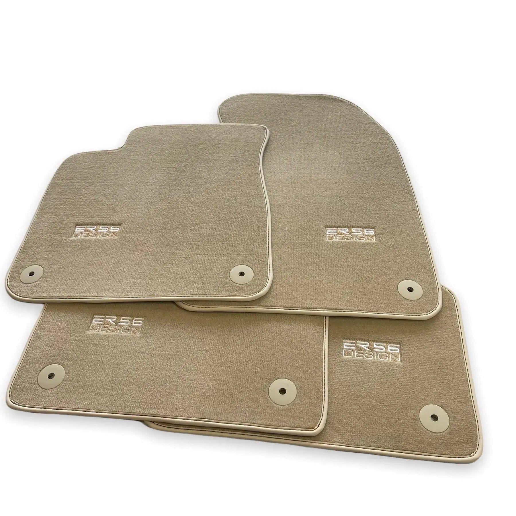 Beige Floor Mats for Audi A5 - F57 Convertible (2020-2023) | ER56 Design - AutoWin